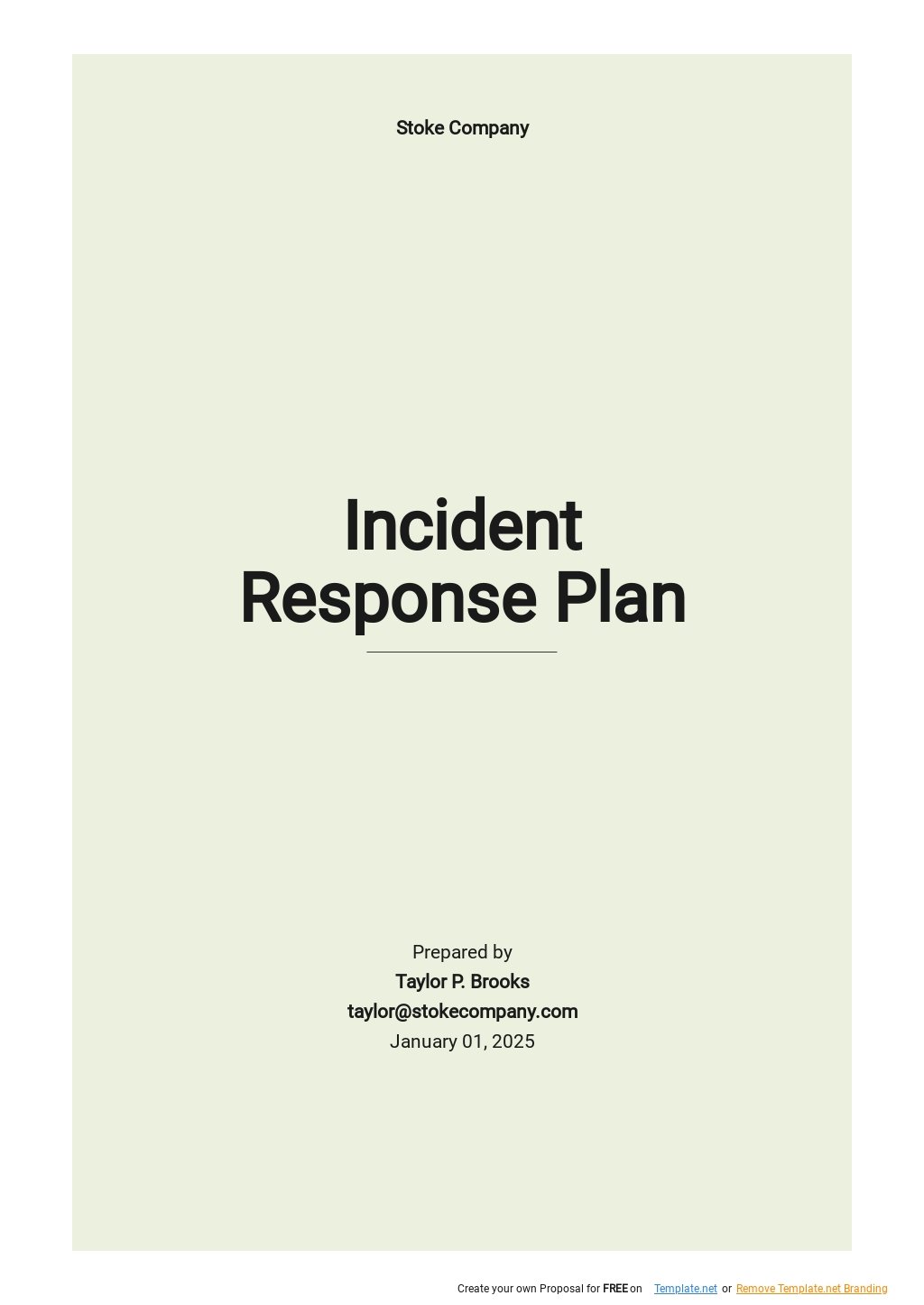 Incident Response Plan Template