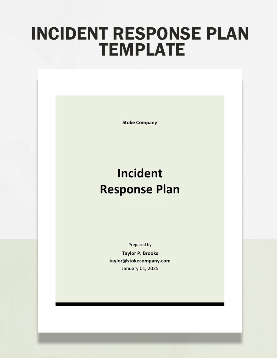 Incident Response Plan Template Google Docs Word Apple Pages Pdf