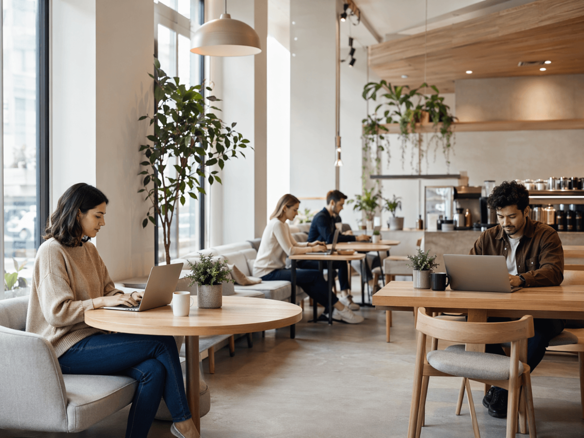 Free Cafe Workspace Stock Photo Template to Edit Online