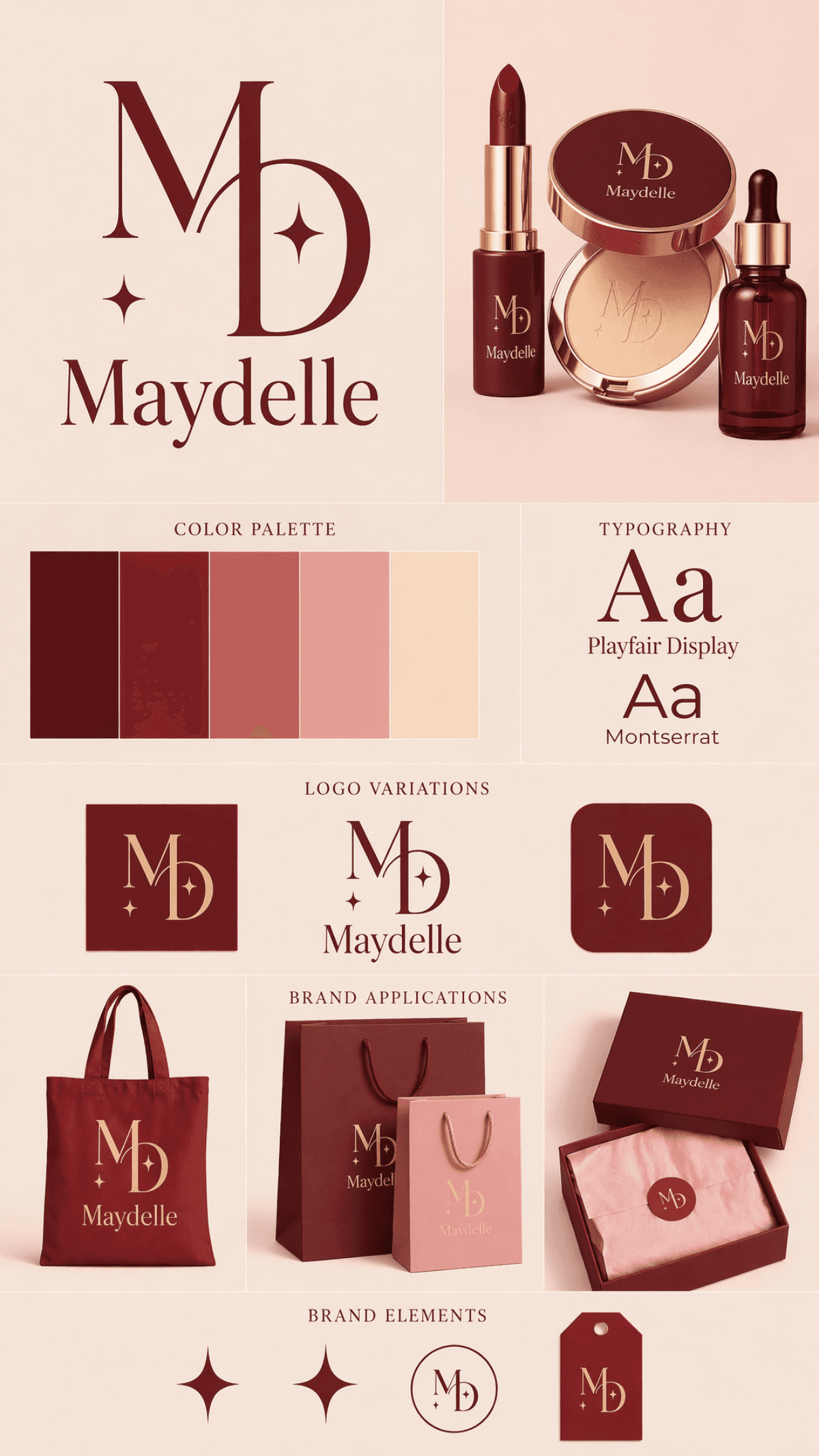 Beauty Brand Kit - AI Brand Kit Generator, Create Brand Identity Designs Online