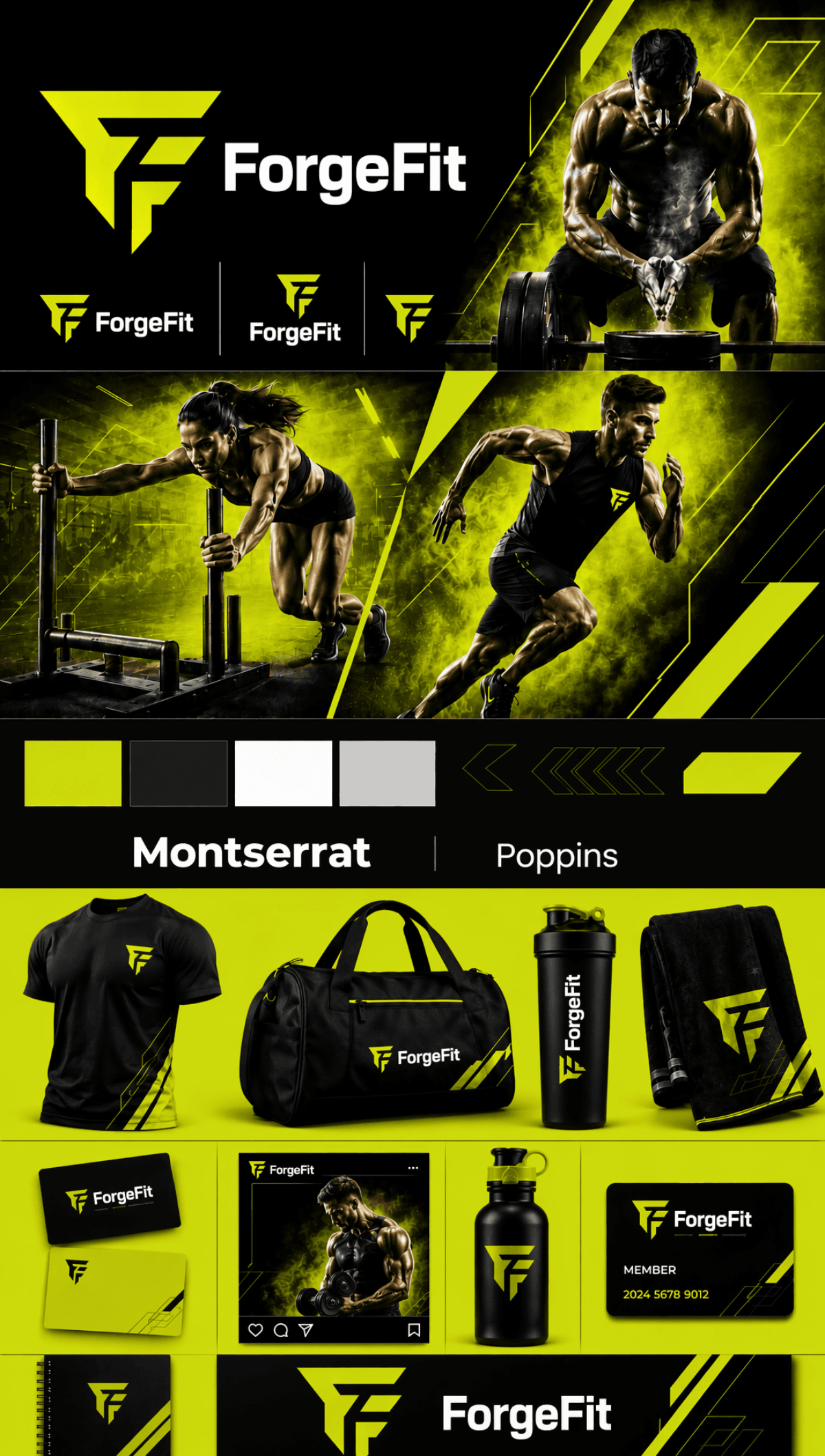 Fitness Brand Kit - AI Brand Kit Generator, Create Brand Identity Designs Online