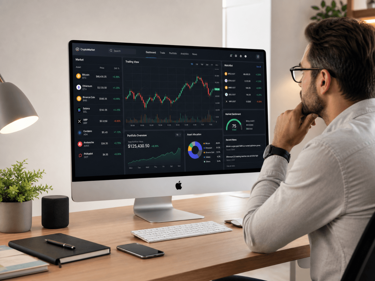 Free Cryptocurrency Trading Stock Photo Template to Edit Online