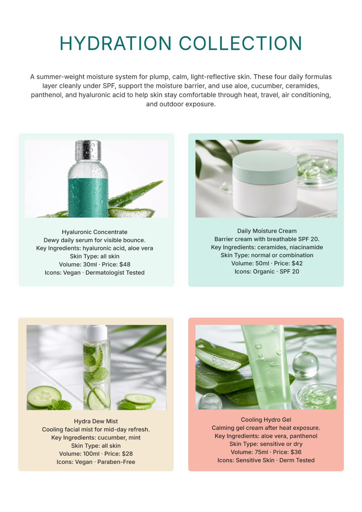 Free Skincare Products Catalog Template to Edit Online