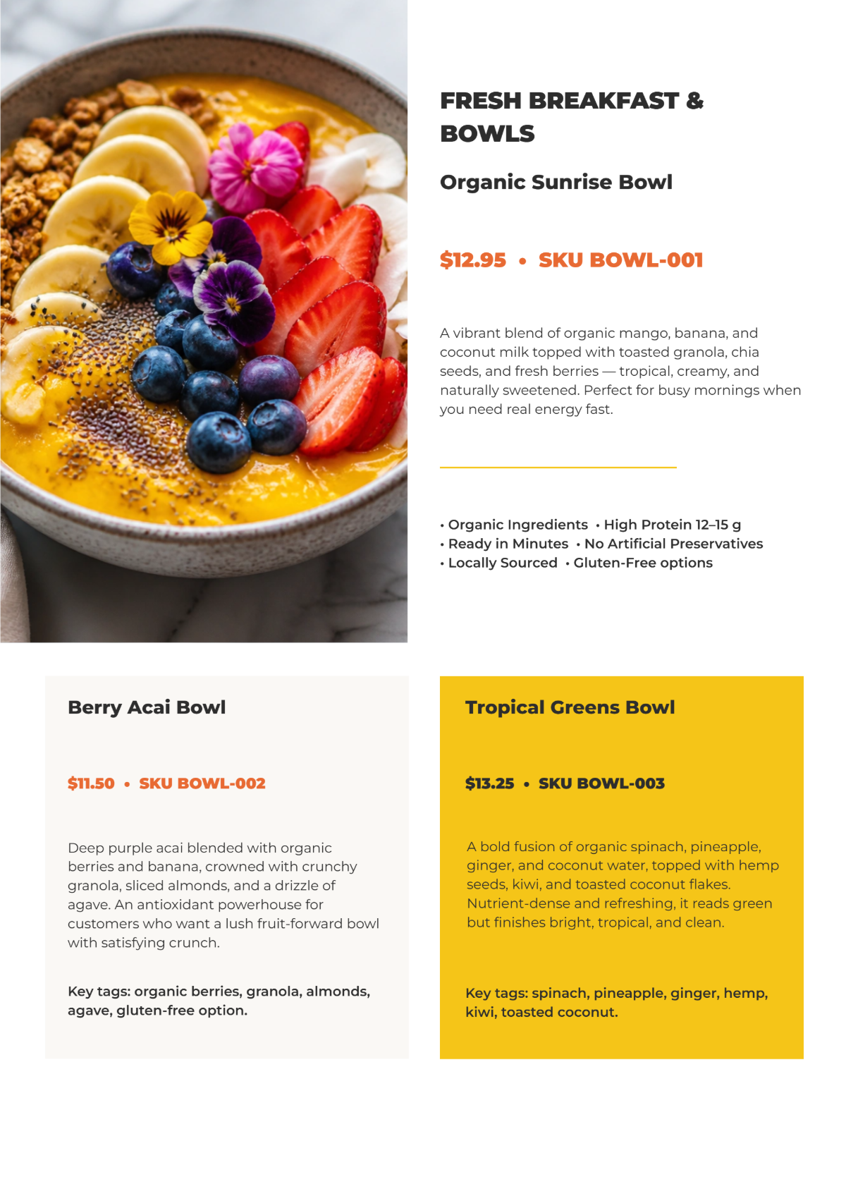 Free Food Product Catalog Template to Edit Online