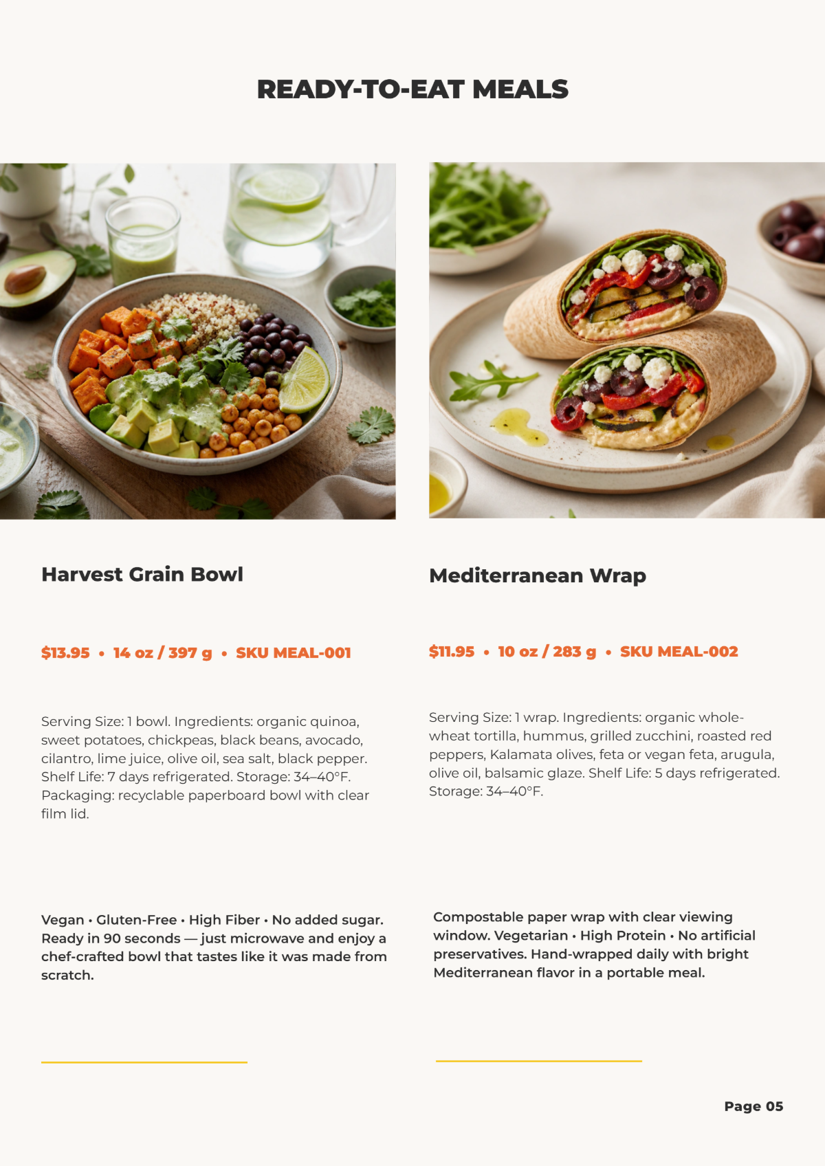 Free Food Product Catalog Template to Edit Online