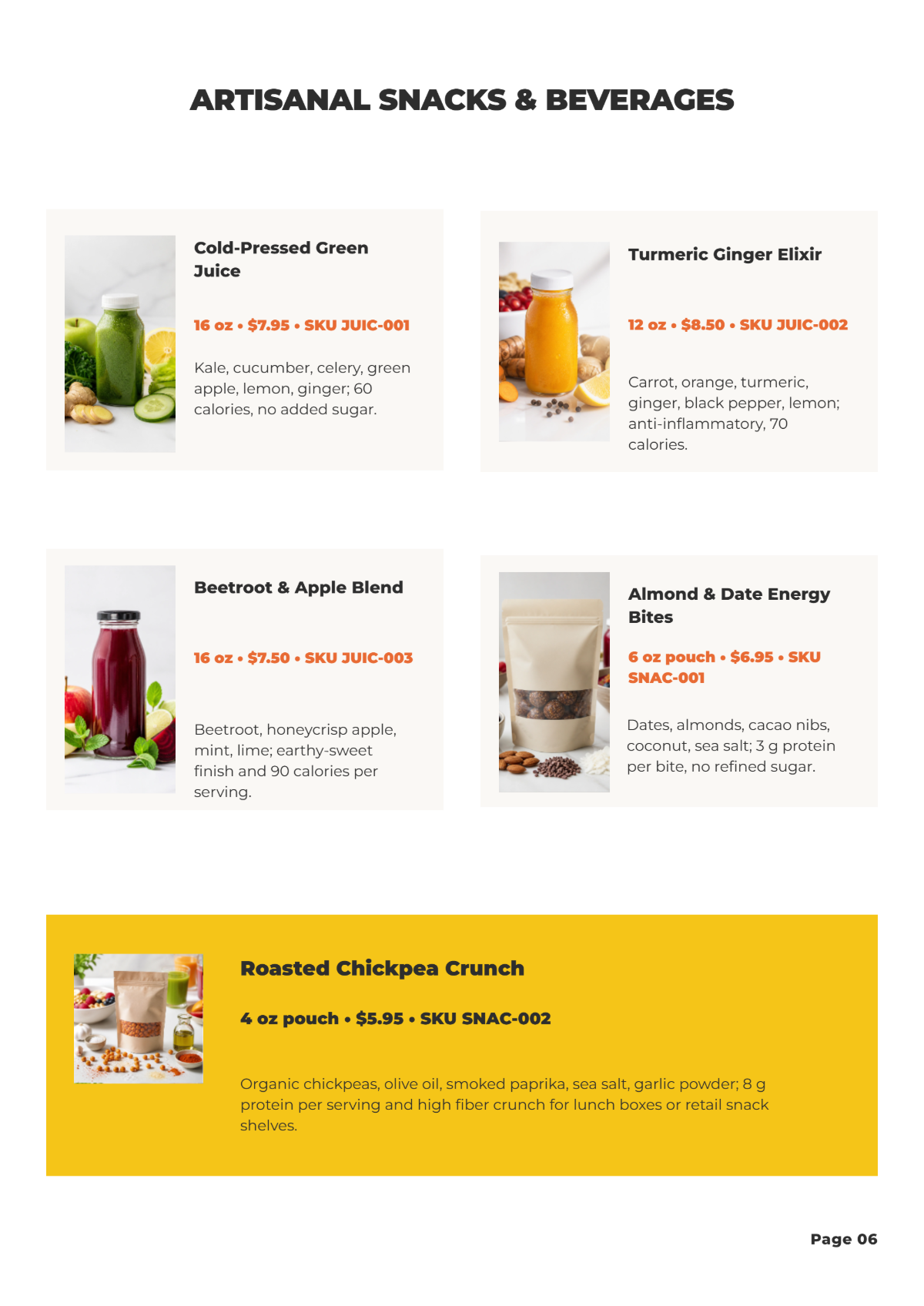 Free Food Product Catalog Template to Edit Online