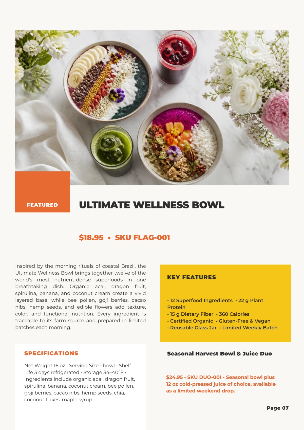 Free Food Product Catalog Template to Edit Online