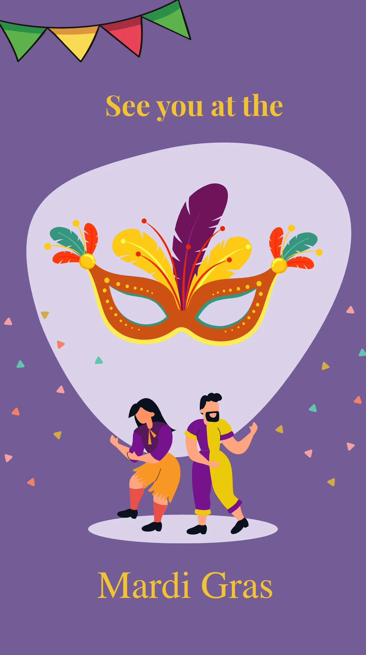 Free Mardi Grass Event Instagram Story Template to Edit Online
