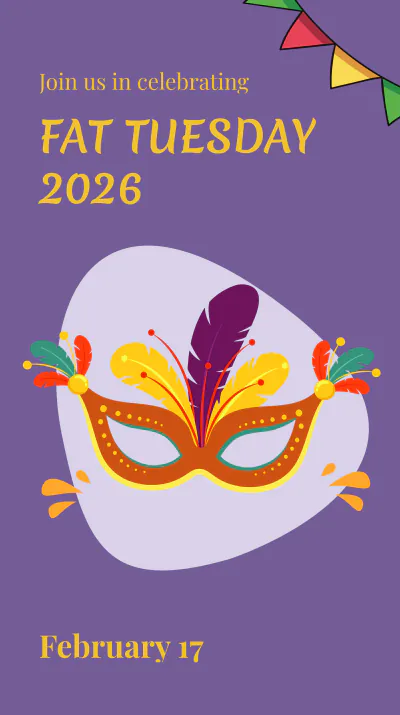 Free Mardi Grass Event Instagram Story Template to Edit Online
