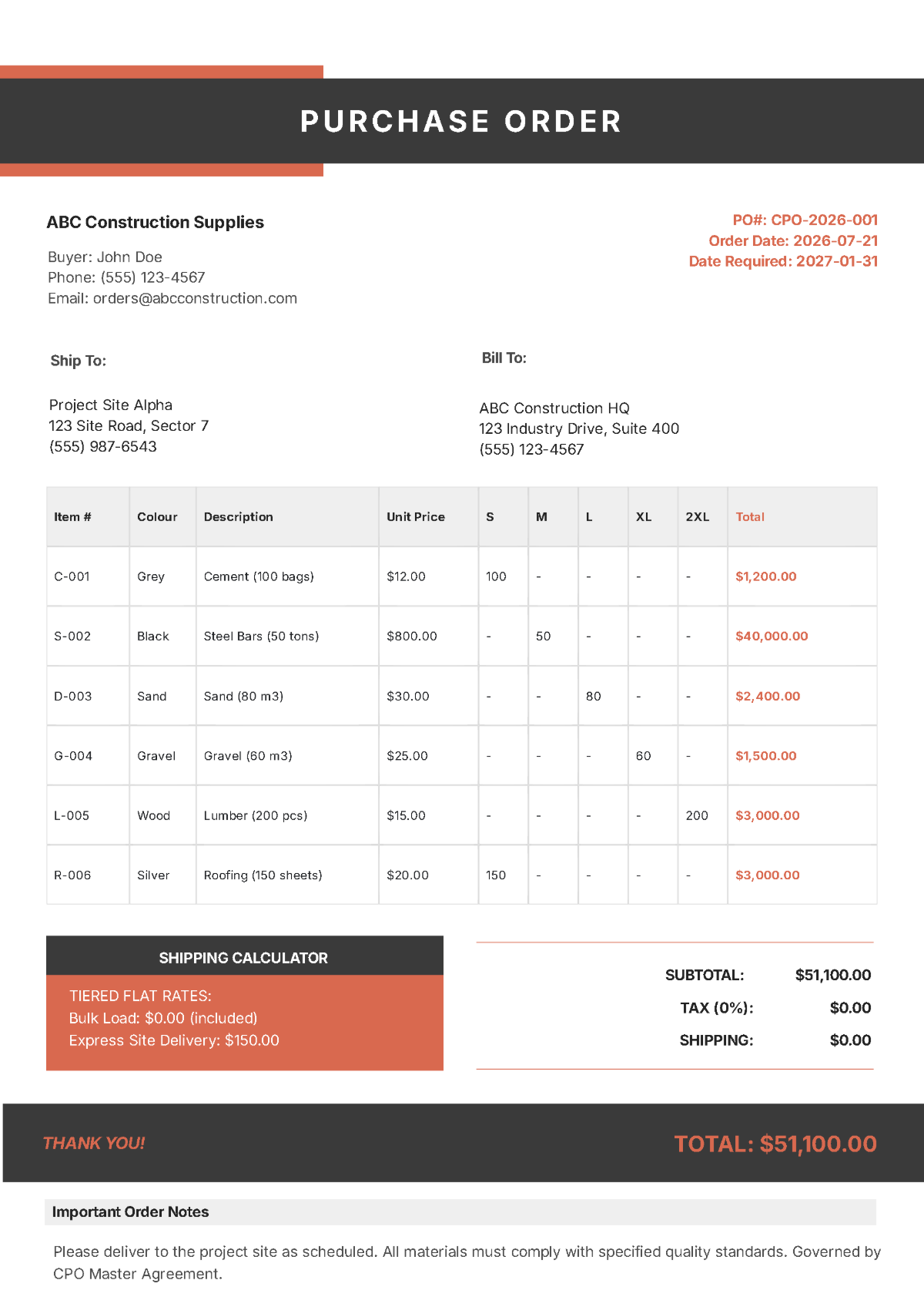 Free Contract Purchase Order Template to Edit Online Free Contract Purchase Order Template to Edit Online