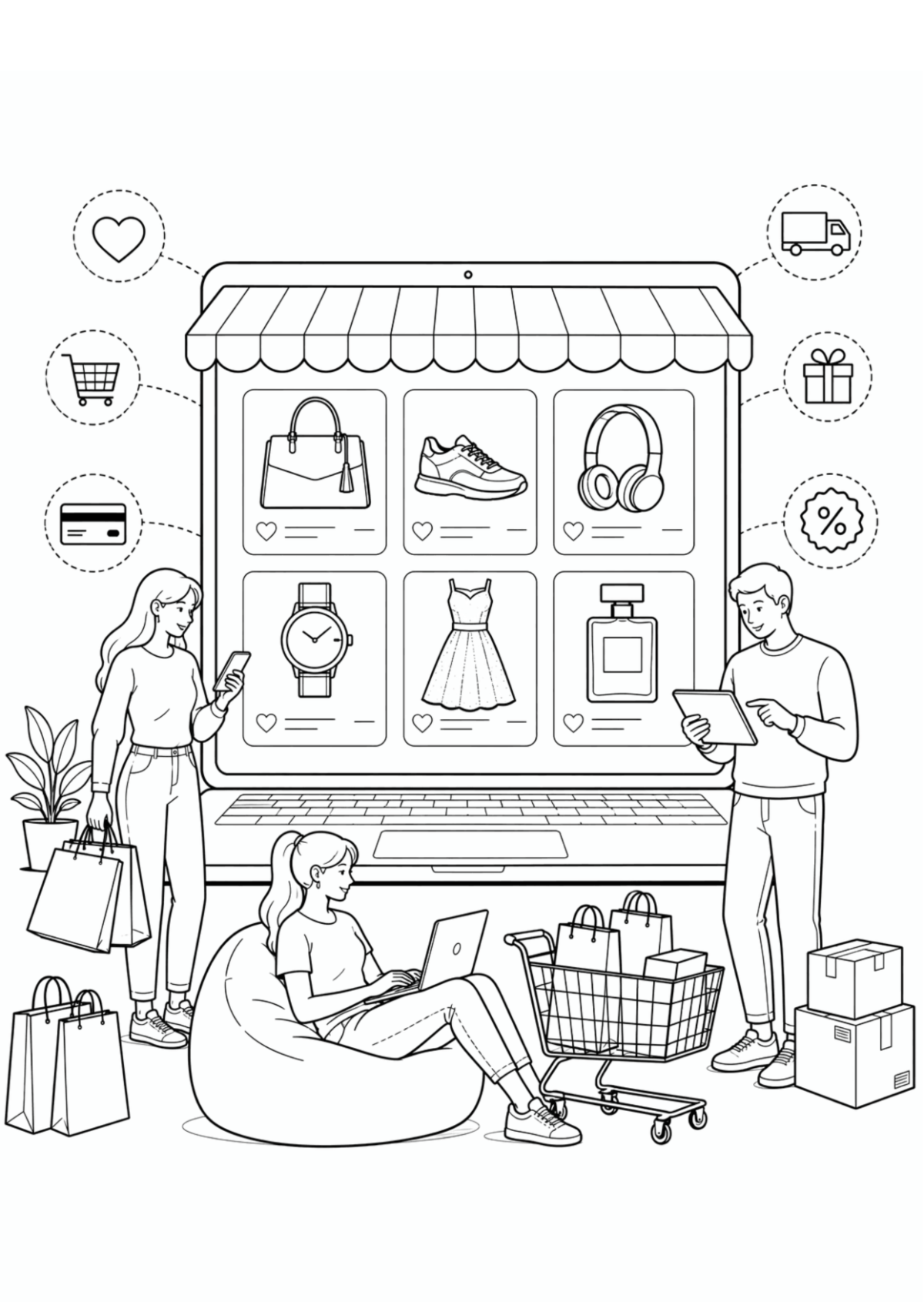 Free Marketing Poster Drawing Template to Edit Online