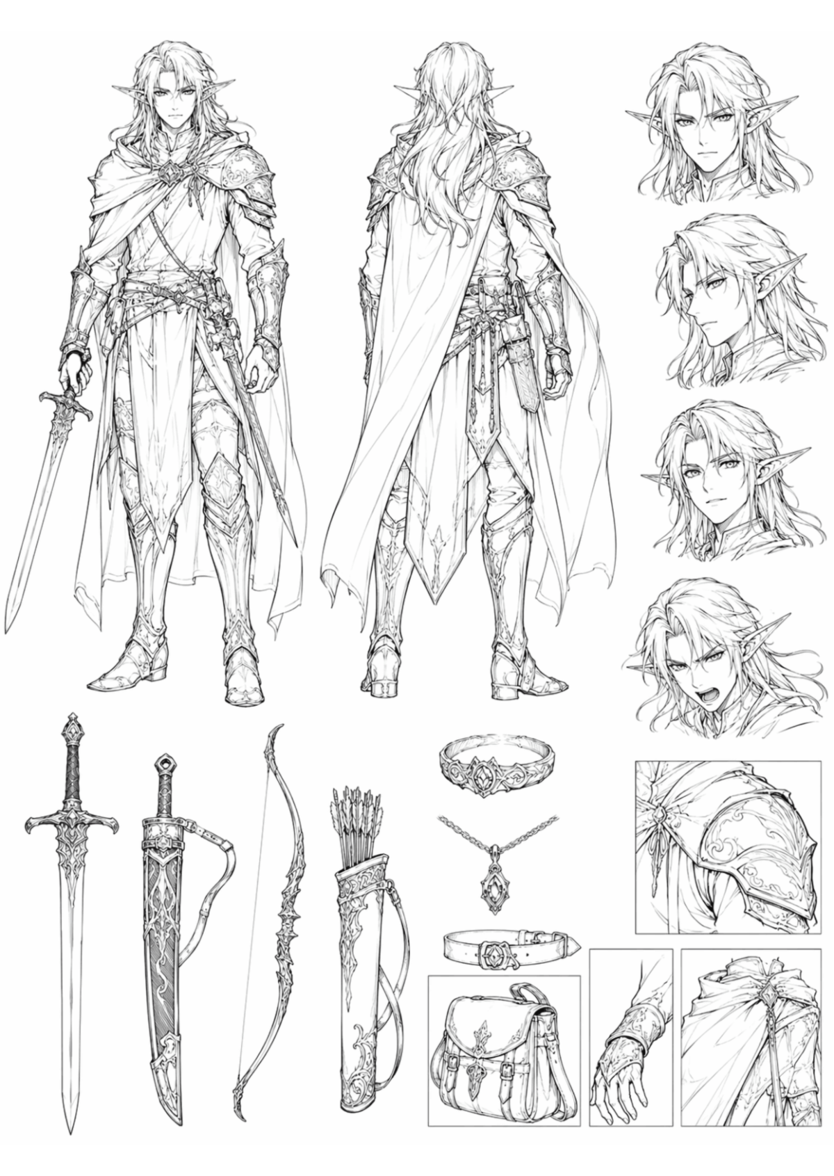 Free Fantasy Character Drawing Template to Edit Online
