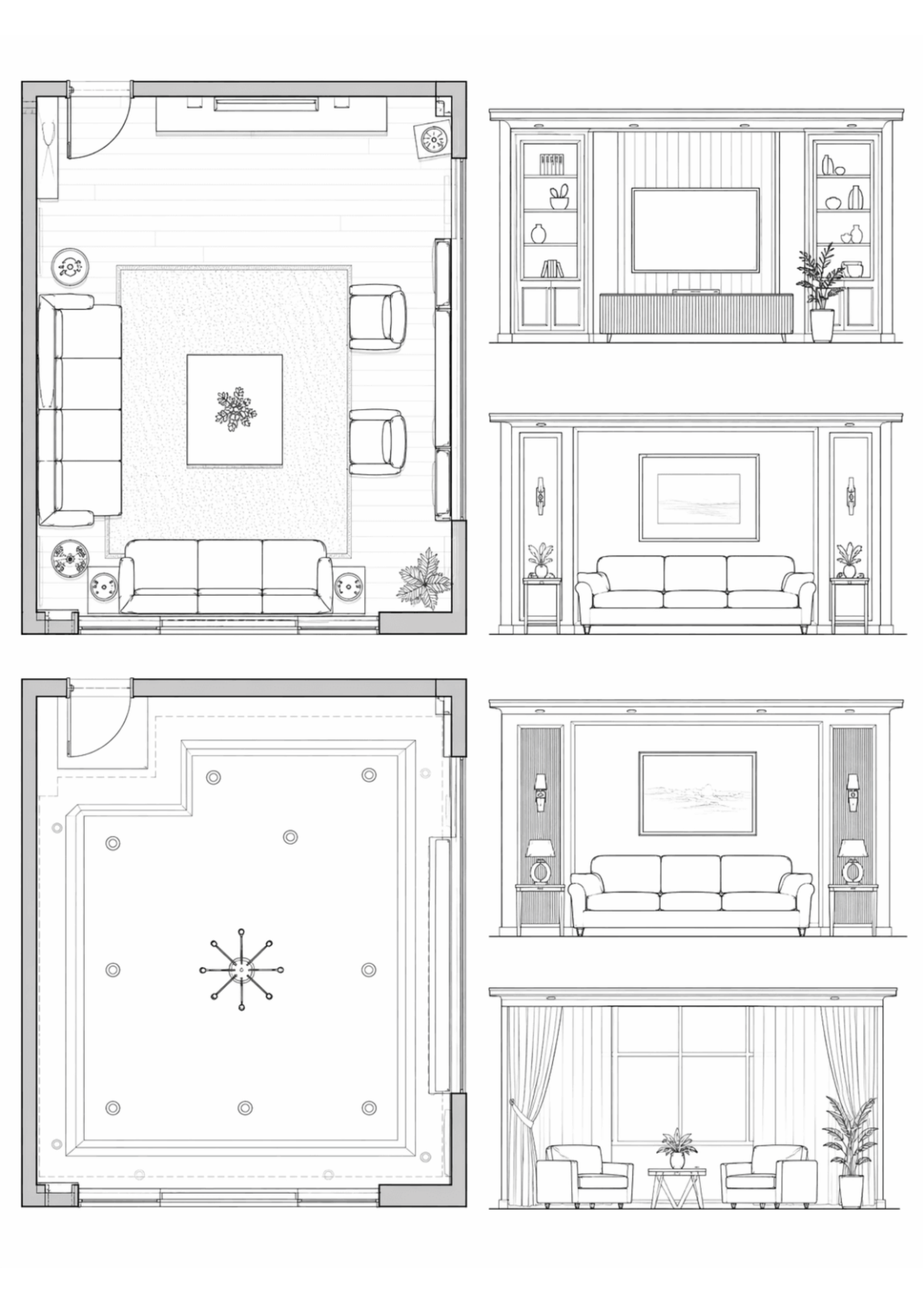 Free Interior Design Drawing Template to Edit Online