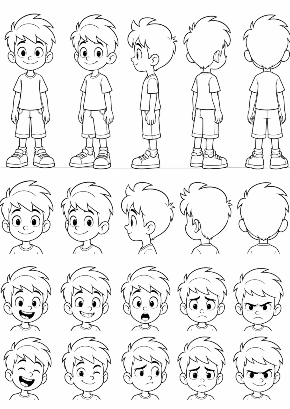 Free Cartoon Character Drawing Template to Edit Online