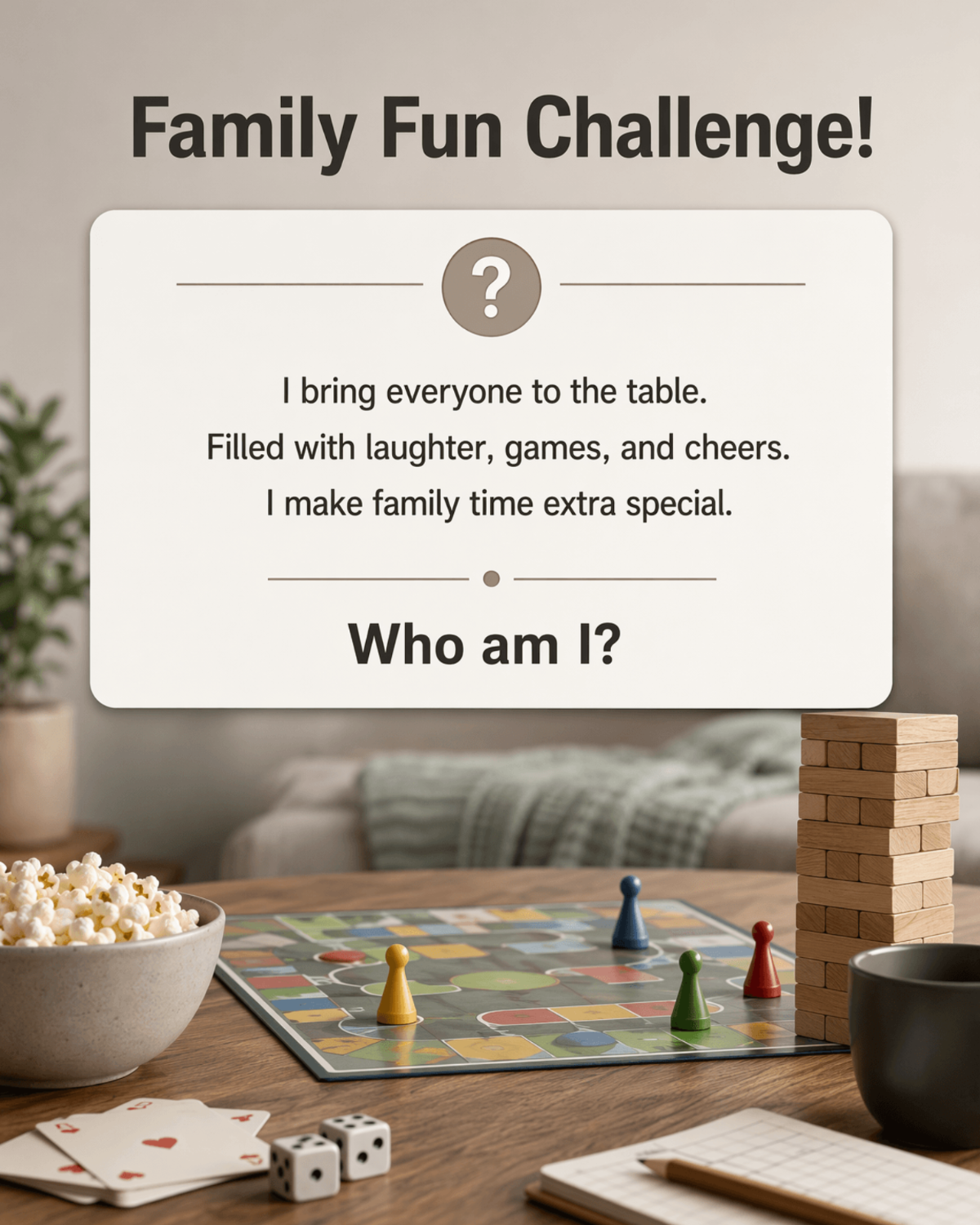 Family Game Night Riddle - AI Riddle Generator, Create Riddle Designs Online