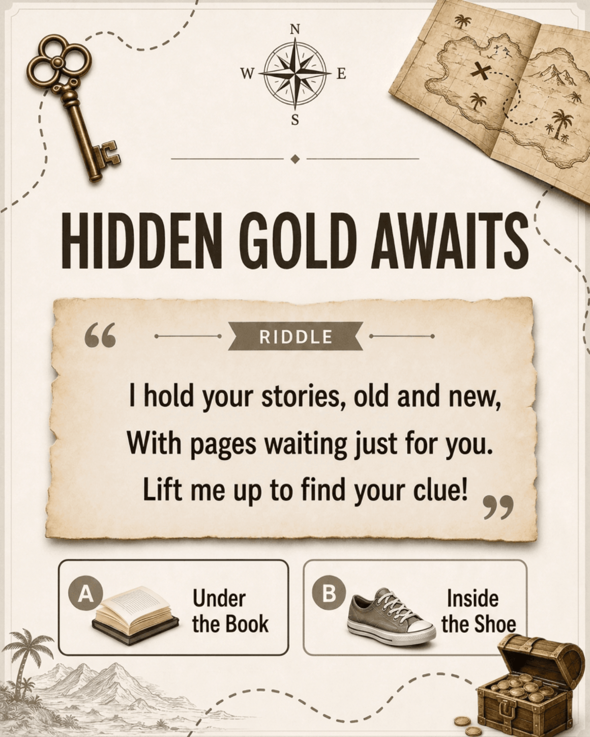 Treasure Hunt Riddle - AI Riddle Generator, Create Riddle Designs Online