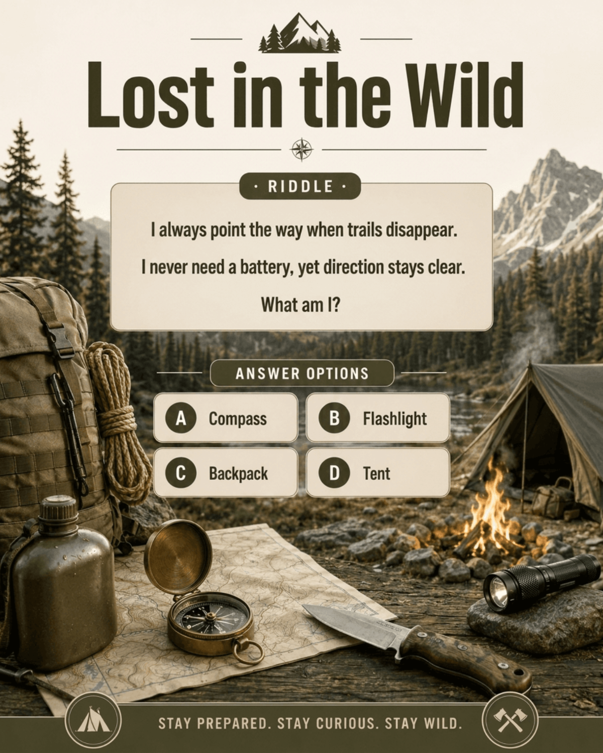 Survival Challenge Riddle - AI Riddle Generator, Create Riddle Designs Online