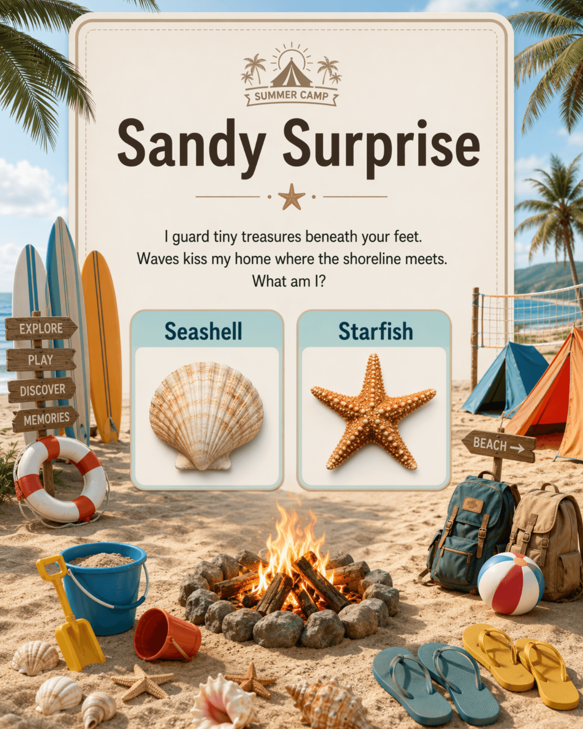 Summer Camp Riddle - AI Riddle Generator, Create Riddle Designs Online