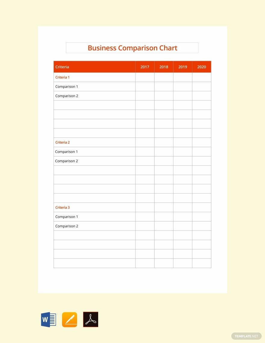 Business Comparison Chart Template
