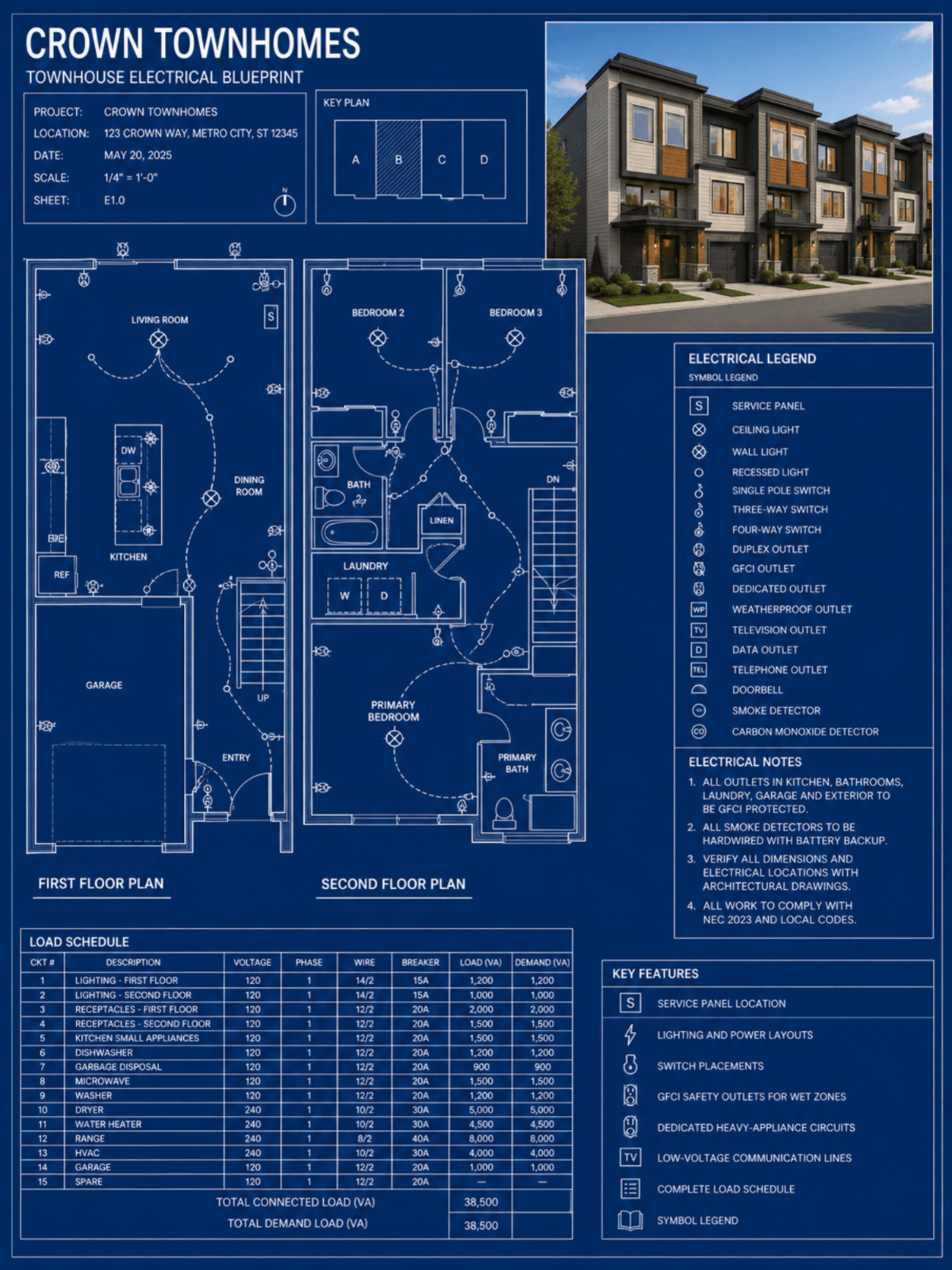 Townhouse Electrical Blueprint - AI Blueprint Generator, Online AI Blueprint Maker Townhouse Electrical Blueprint - AI Blueprint Generator, Online AI Blueprint Maker