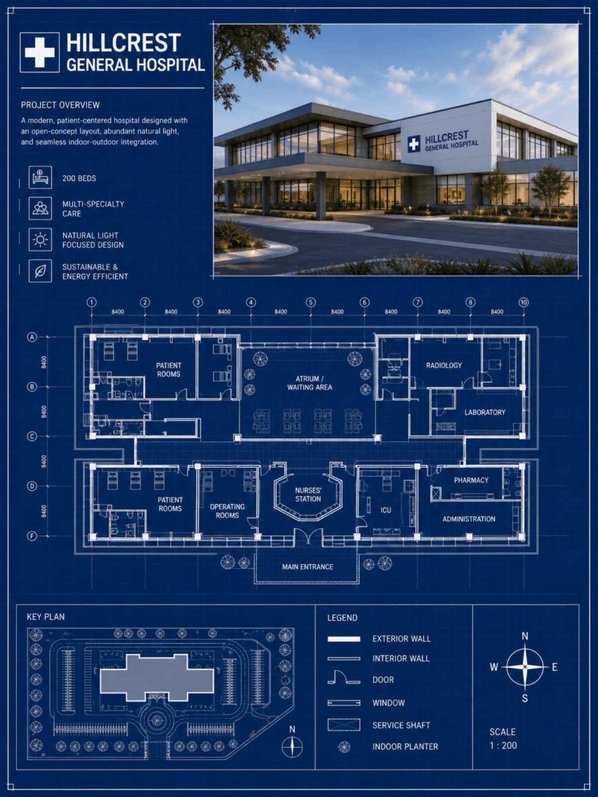 Hospital Building Blueprint - AI Blueprint Generator, Online AI Blueprint Maker Hospital Building Blueprint - AI Blueprint Generator, Online AI Blueprint Maker