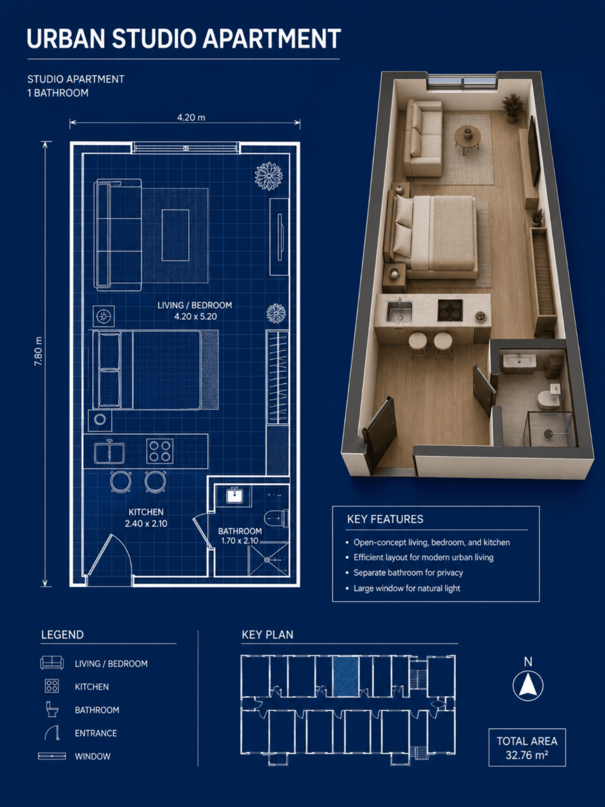 Studio Apartment Blueprint - AI Blueprint Generator, Online AI Blueprint Maker Studio Apartment Blueprint - AI Blueprint Generator, Online AI Blueprint Maker