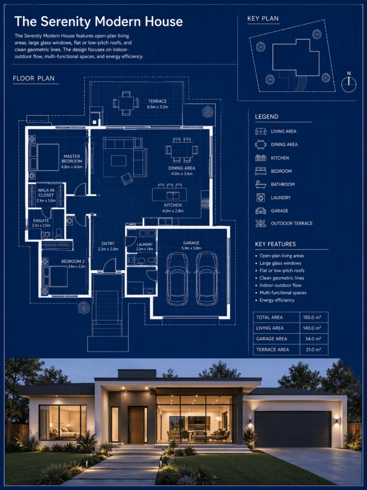 Modern House Blueprint - AI Blueprint Generator, Online AI Blueprint Maker Modern House Blueprint - AI Blueprint Generator, Online AI Blueprint Maker