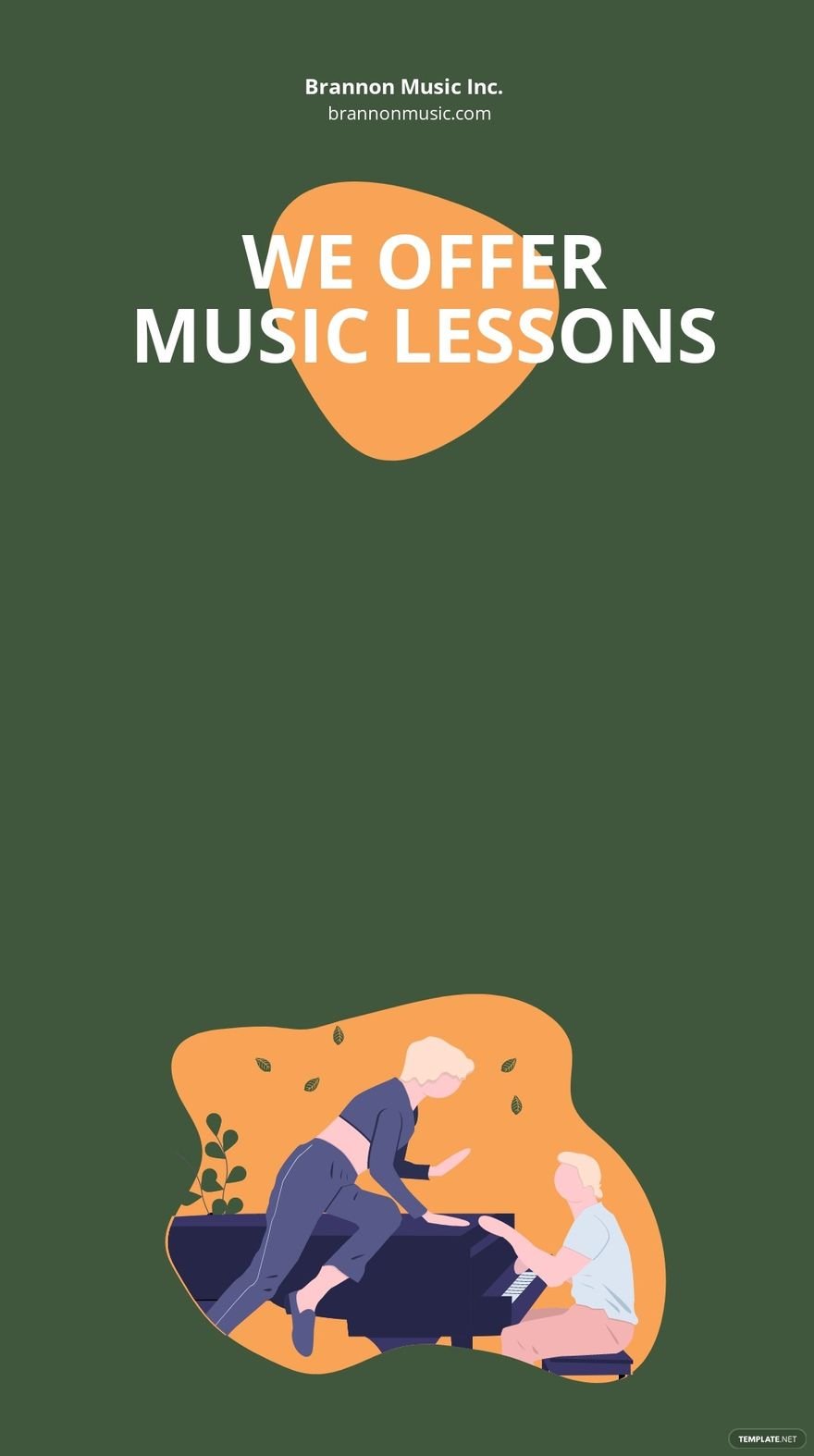 Free Music Lessons Whatsapp Post Template