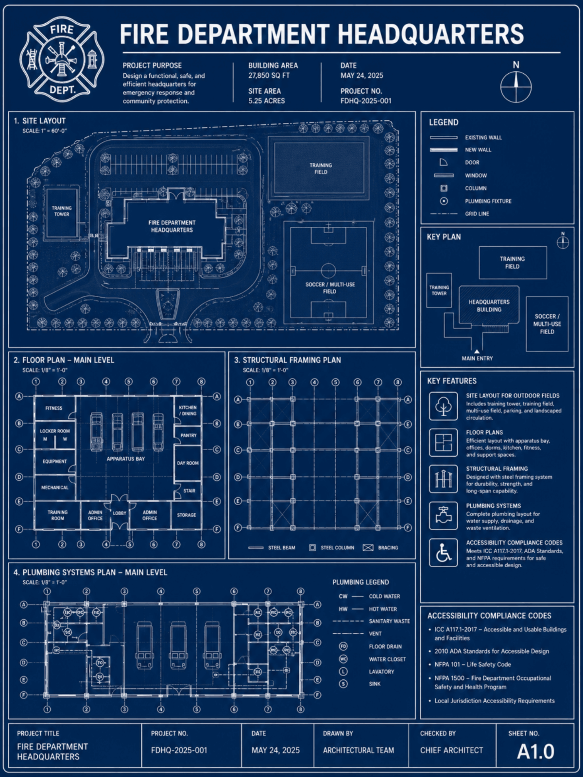 Free Fire Station Blueprint Template to Edit Online