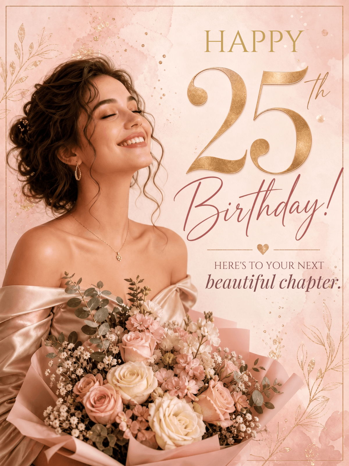 Elegant 25th Birthday Celebration Invitation Template