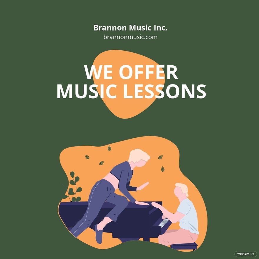 Music Lessons Linkedin Post Template