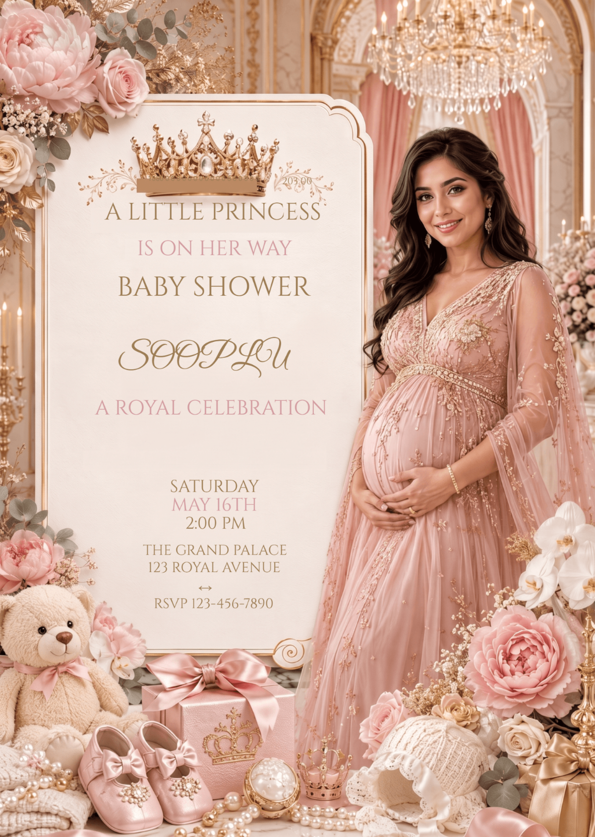 Luxury Royal Baby Shower Invitation Template Luxury Royal Baby Shower Invitation Template