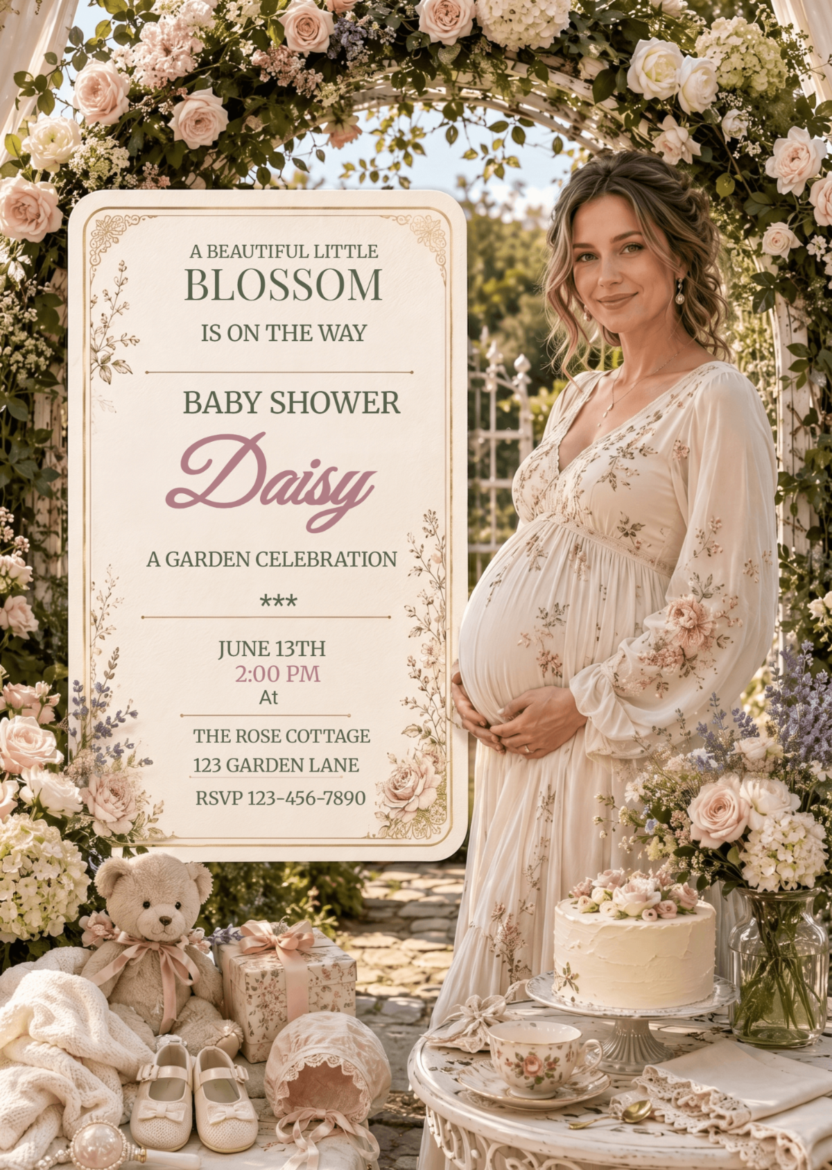 English Garden Baby Shower Invitation Template English Garden Baby Shower Invitation Template