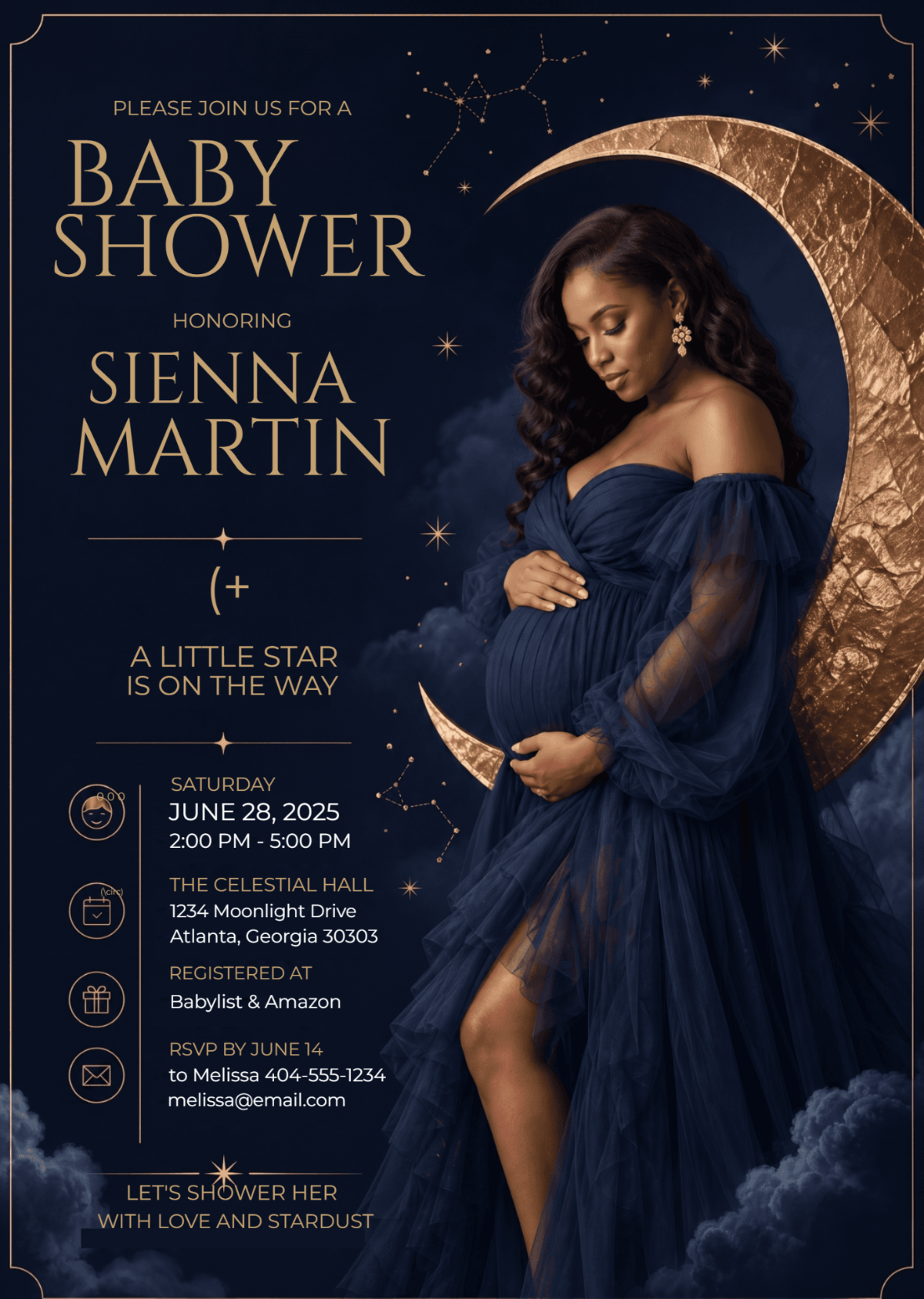 Celestial Couture Baby Shower Invitation Template Celestial Couture Baby Shower Invitation Template