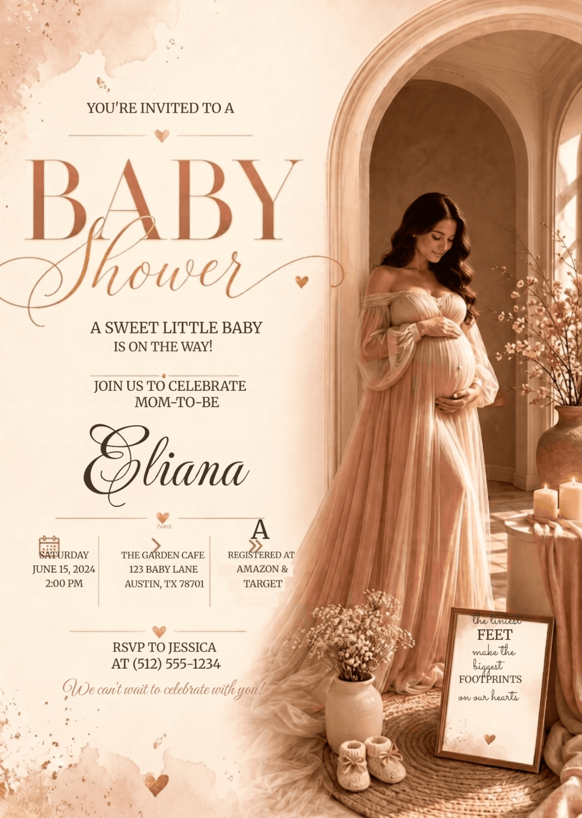 Elegant Luxury Baby Shower Invitation Template Elegant Luxury Baby Shower Invitation Template