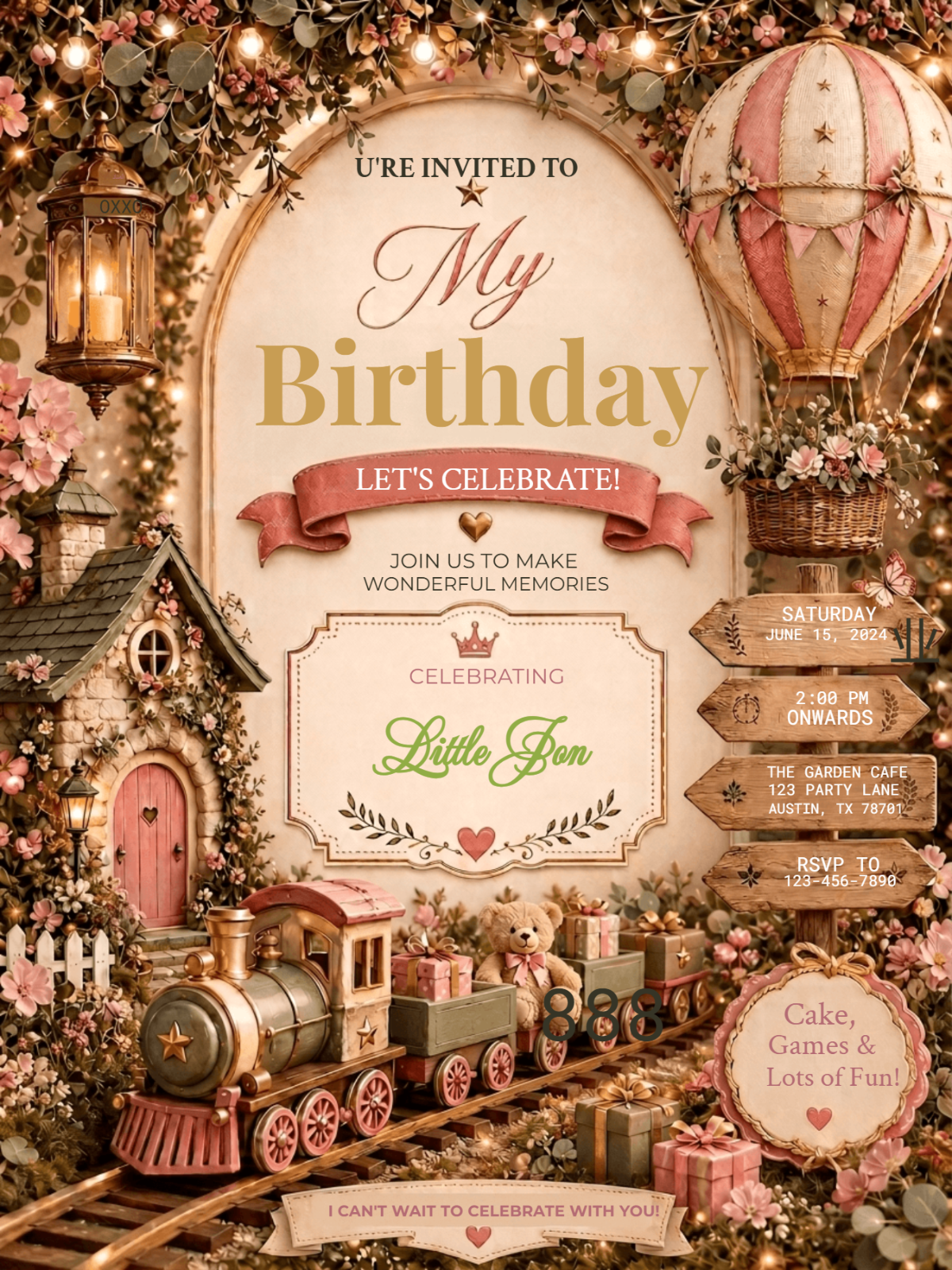 Luxury Enchanted Garden Birthday Invitation Template Luxury Enchanted Garden Birthday Invitation Template