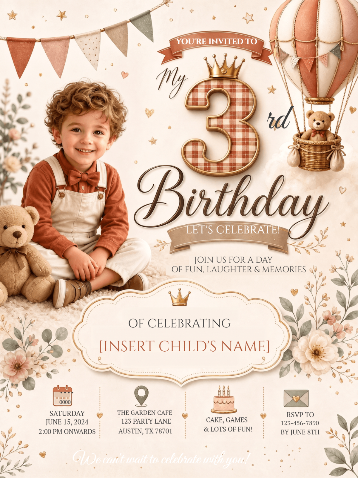 Free 3rd Birthday Invitation Template Free 3rd Birthday Invitation Template
