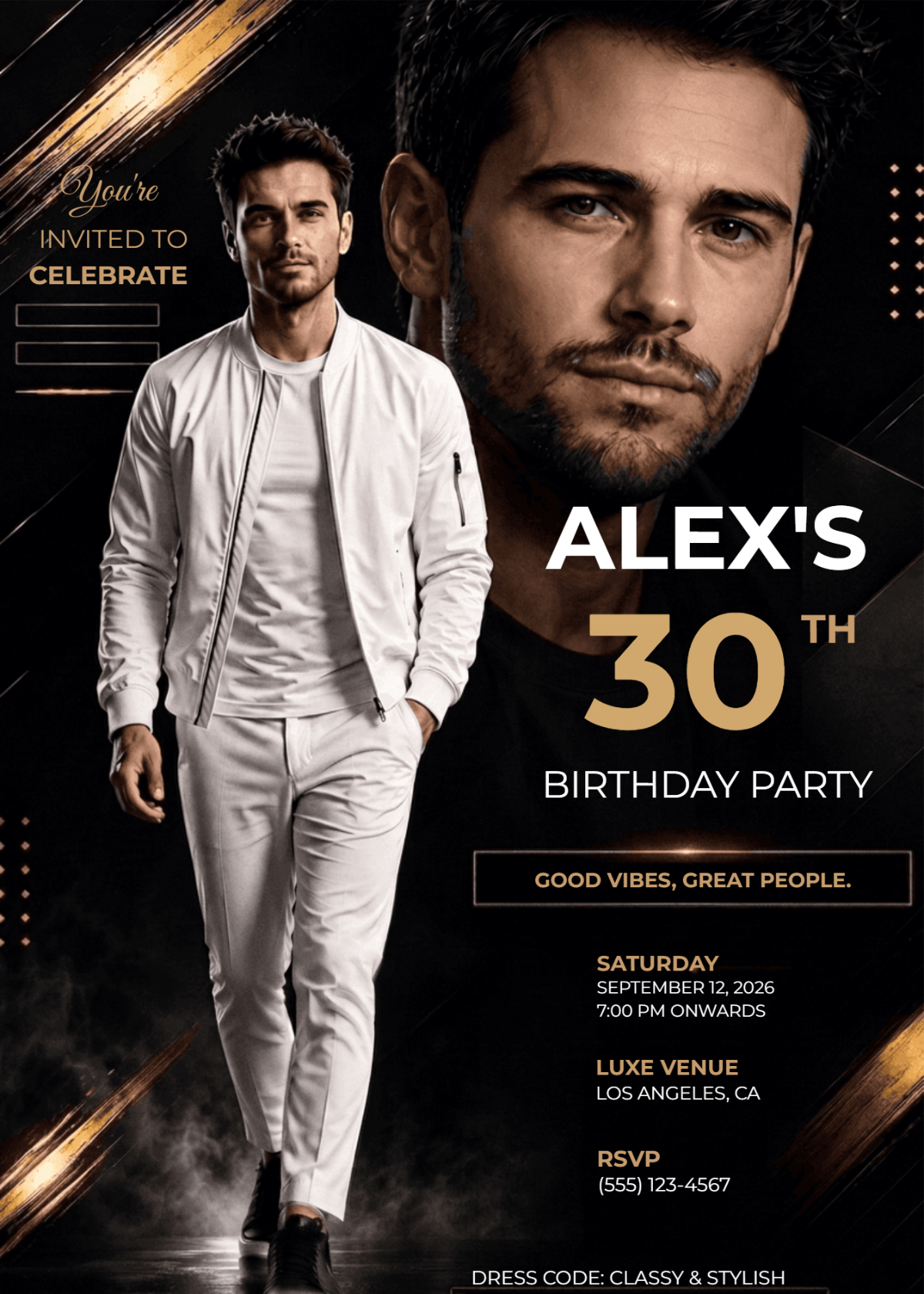 Men's 30th Birthday Invitation Template