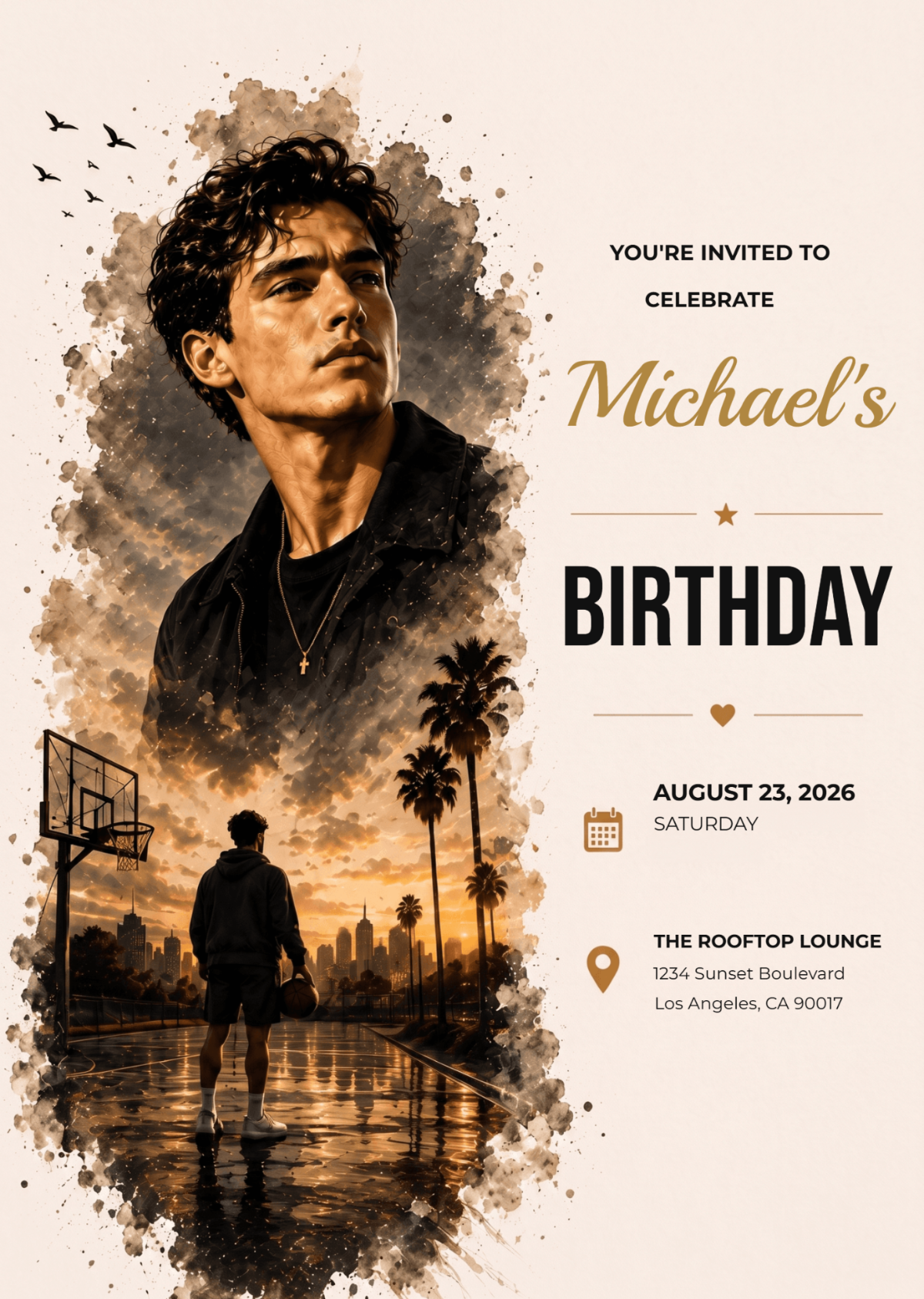 A Bold Birthday Invitation Made for the Spotlight