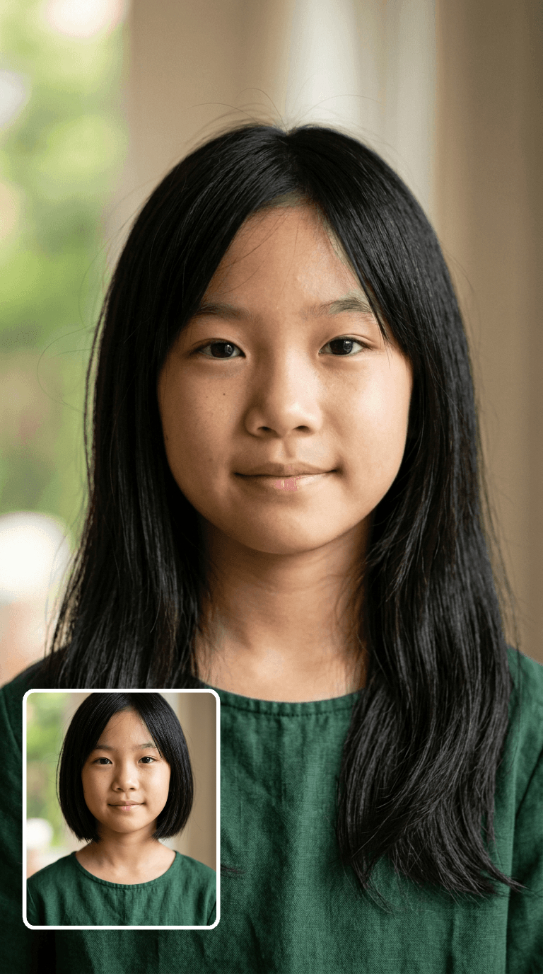 Bob Cut to Long Straight Hair - AI Long Hair Extender – Add Long Hair to Your Photo. Bob Cut to Long Straight Hair - AI Long Hair Extender – Add Long Hair to Your Photo.