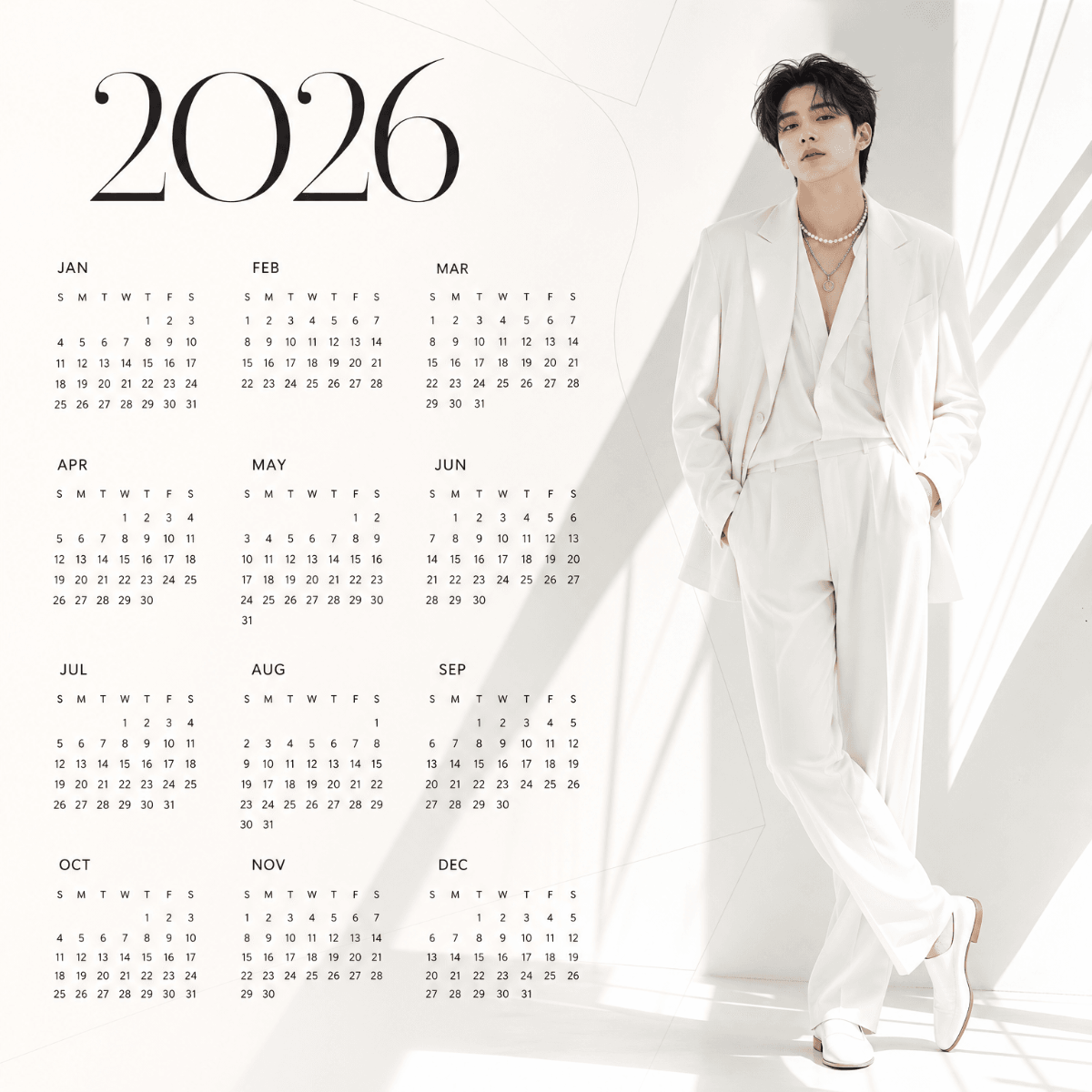Free 2026 Annual Calendar Template to Edit Online
