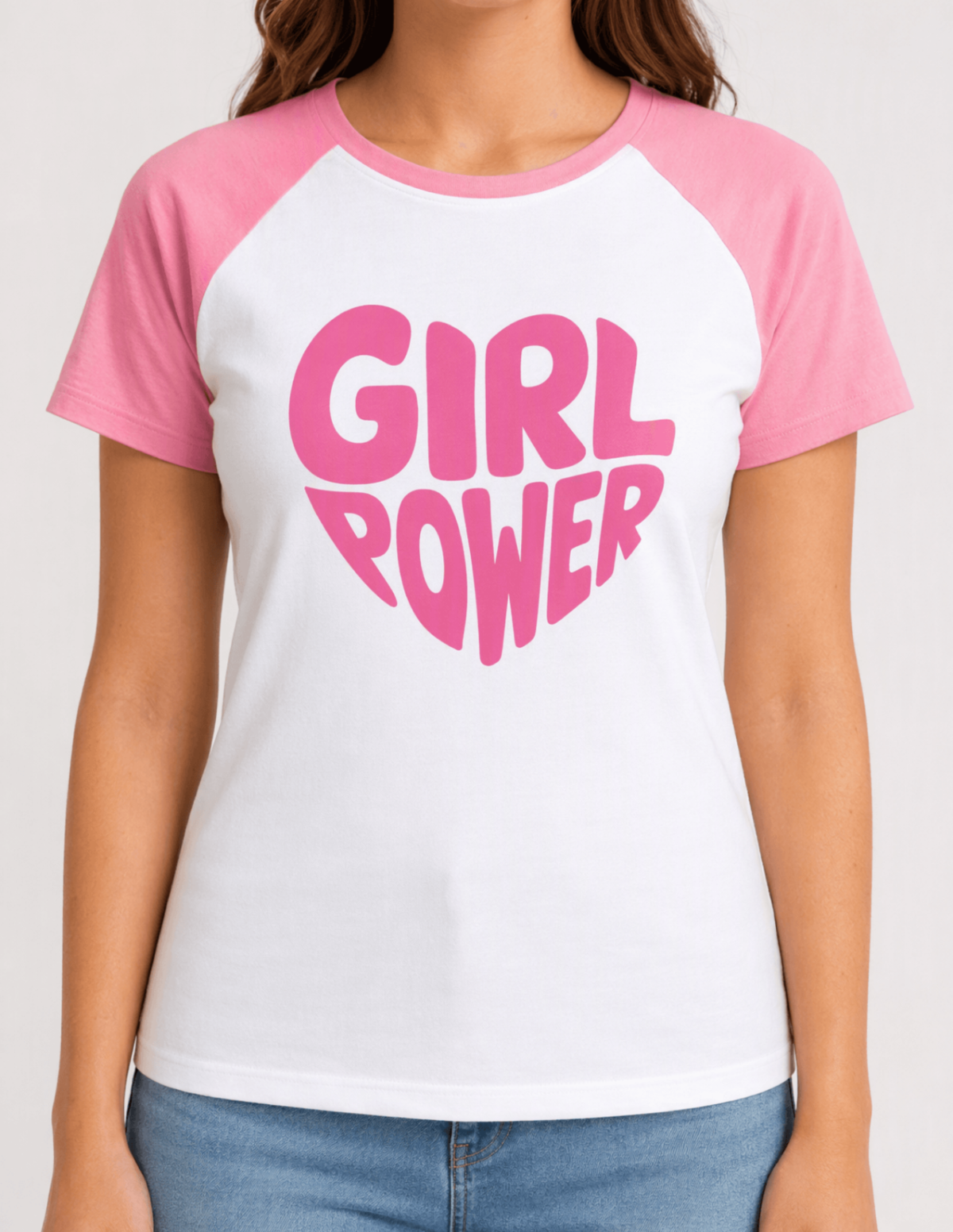 Free Woman Standing in T-Shirt Mockup Template to Edit Online