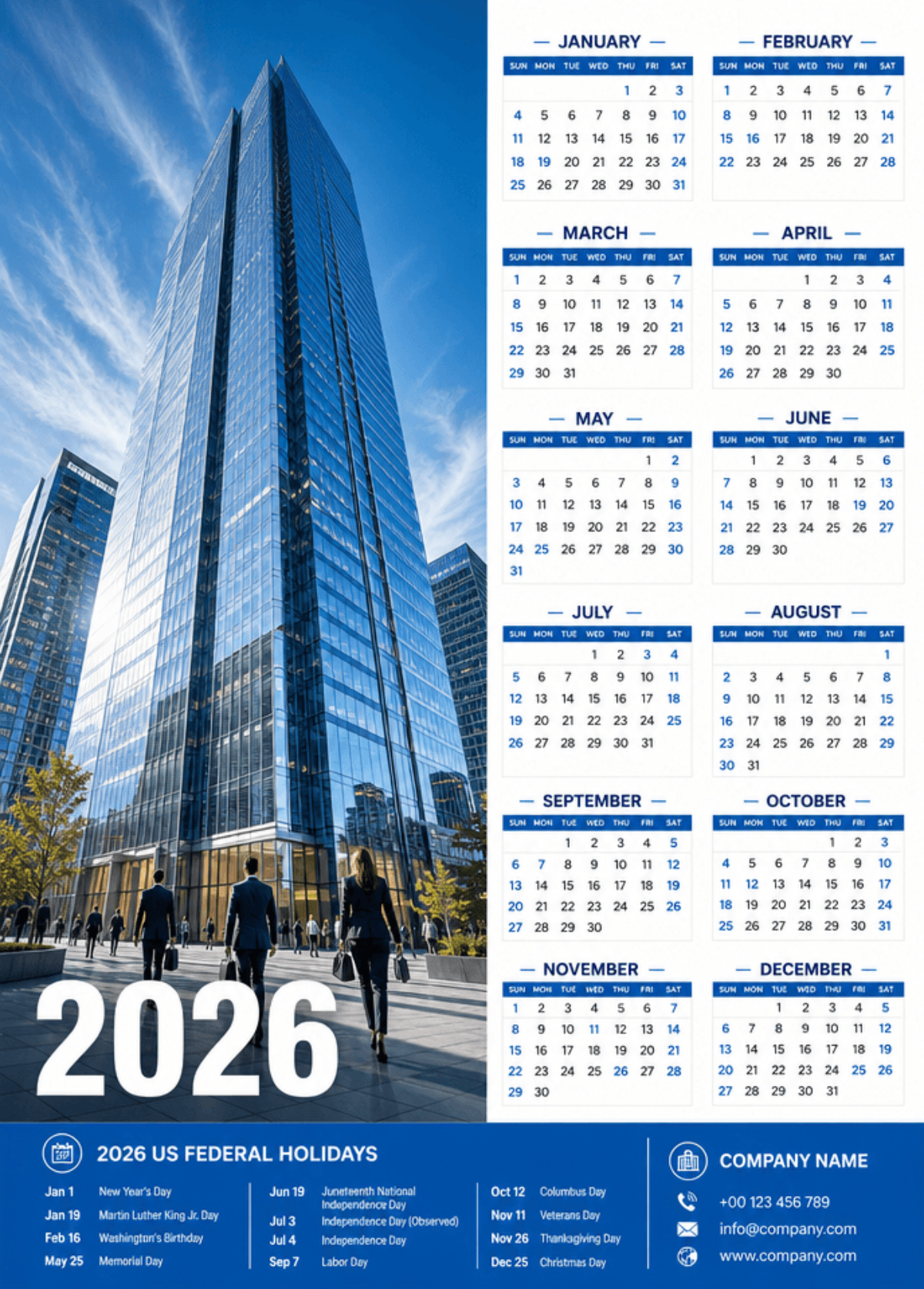 Free 2026 Sales Calendar Template to Edit Online
