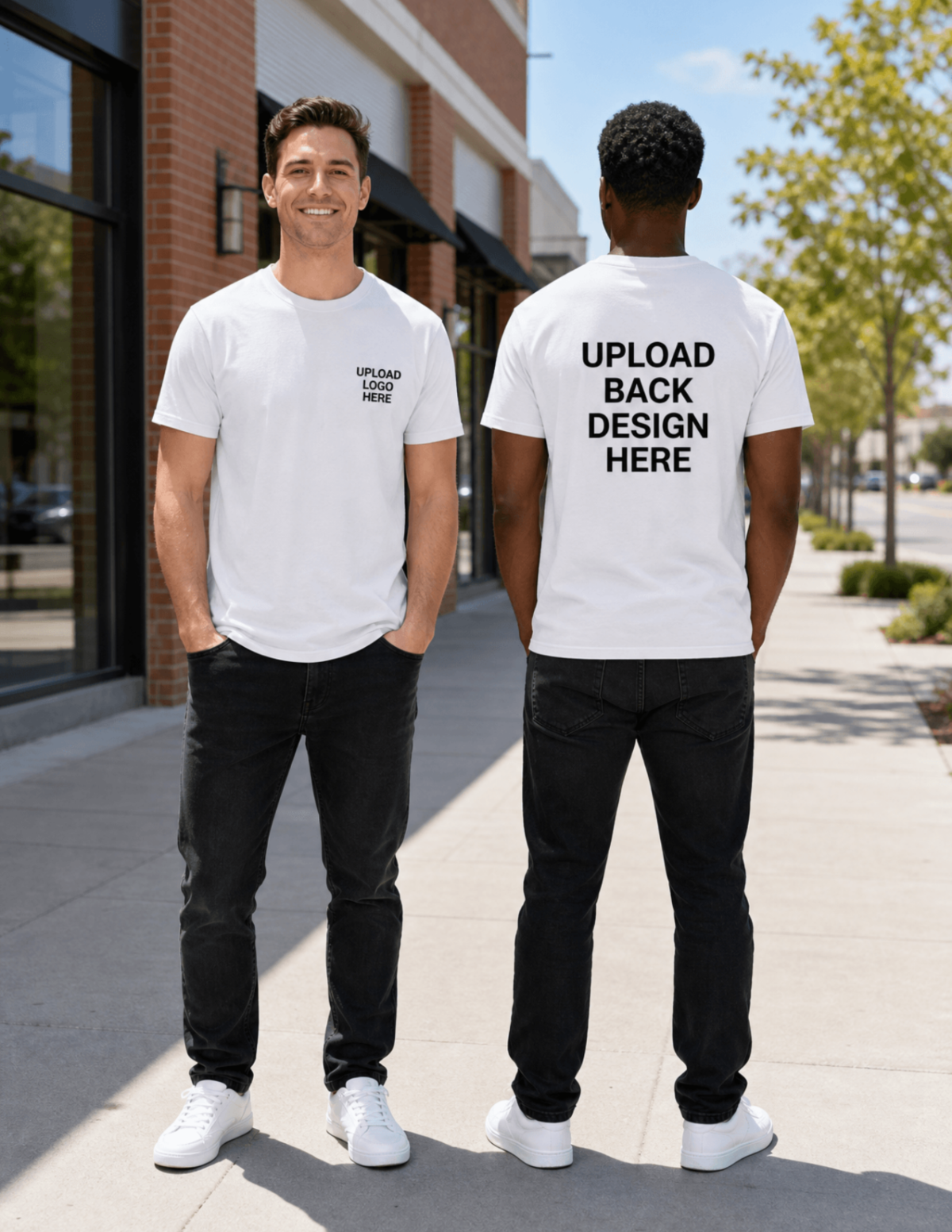 Free Front and Back T-Shirt Mockup Template to Edit Online