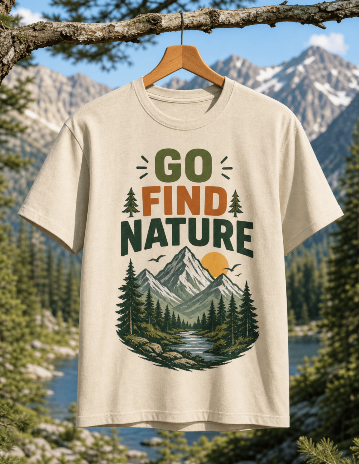 Free Print on Demand T-shirt Mockup Template to Edit Online