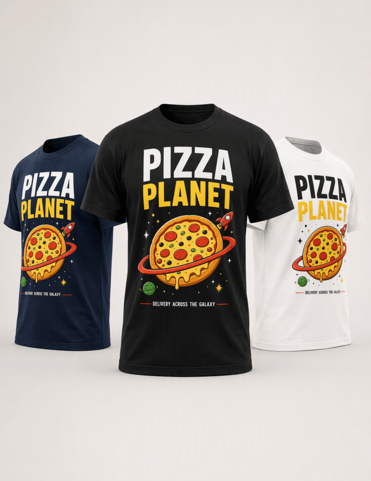 Free Three Color Variation T-Shirt Mockup Template to Edit Online