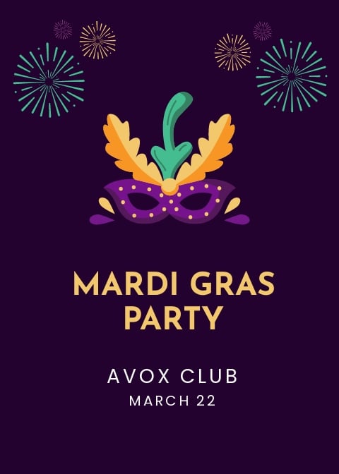 Mardi Gras Party Invitation Template
