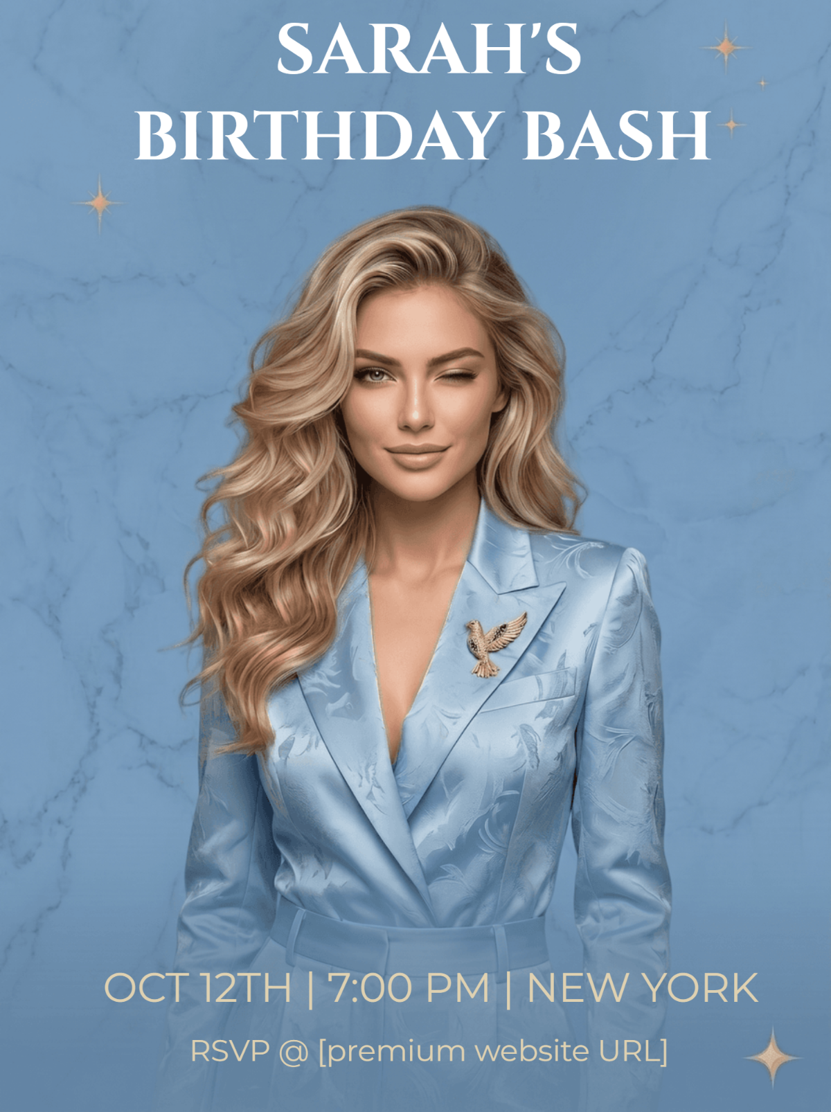 Sophisticated Luxury Sky Blue Birthday Invitation Poster - AI Birthday Card Generator, Create Personalized Birthday Card Designs Online Sophisticated Luxury Sky Blue Birthday Invitation Poster - AI Birthday Card Generator, Create Personalized Birthday Card Designs Online
