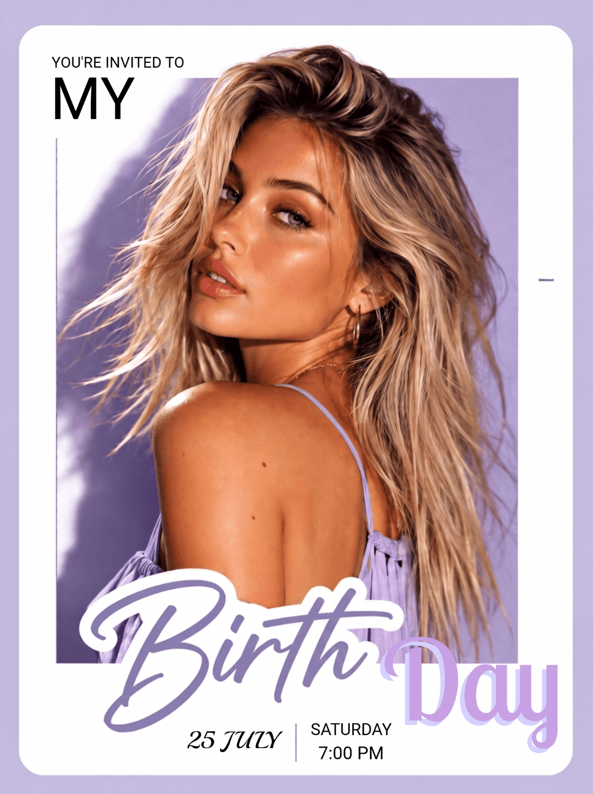 Premium Lavender Birthday Invitation Template Premium Lavender Birthday Invitation Template