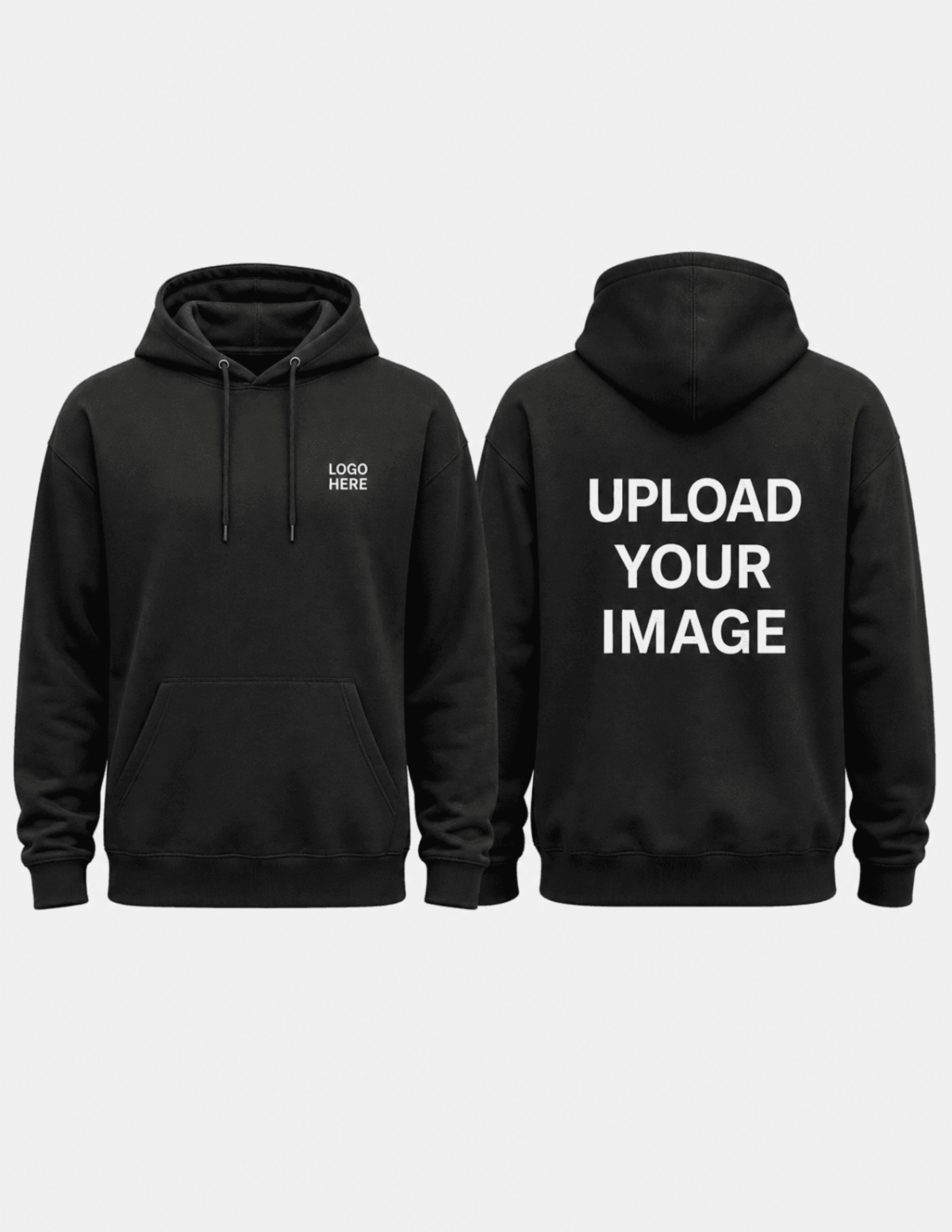 Free Front and Back View Hoodie Mockup Template to Edit Online